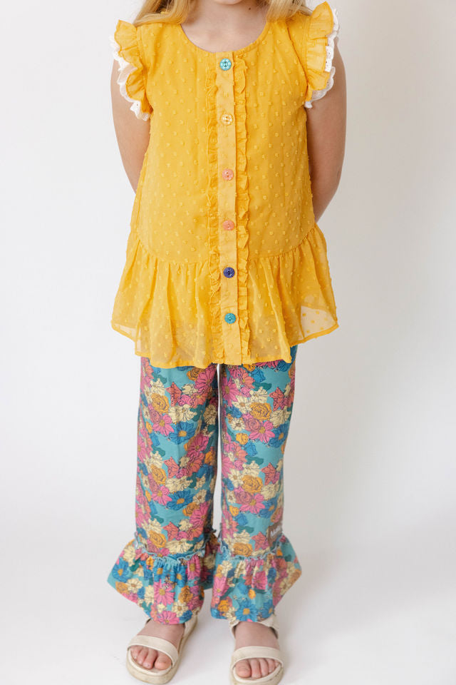 Sunflower Stroll Eyelet Top