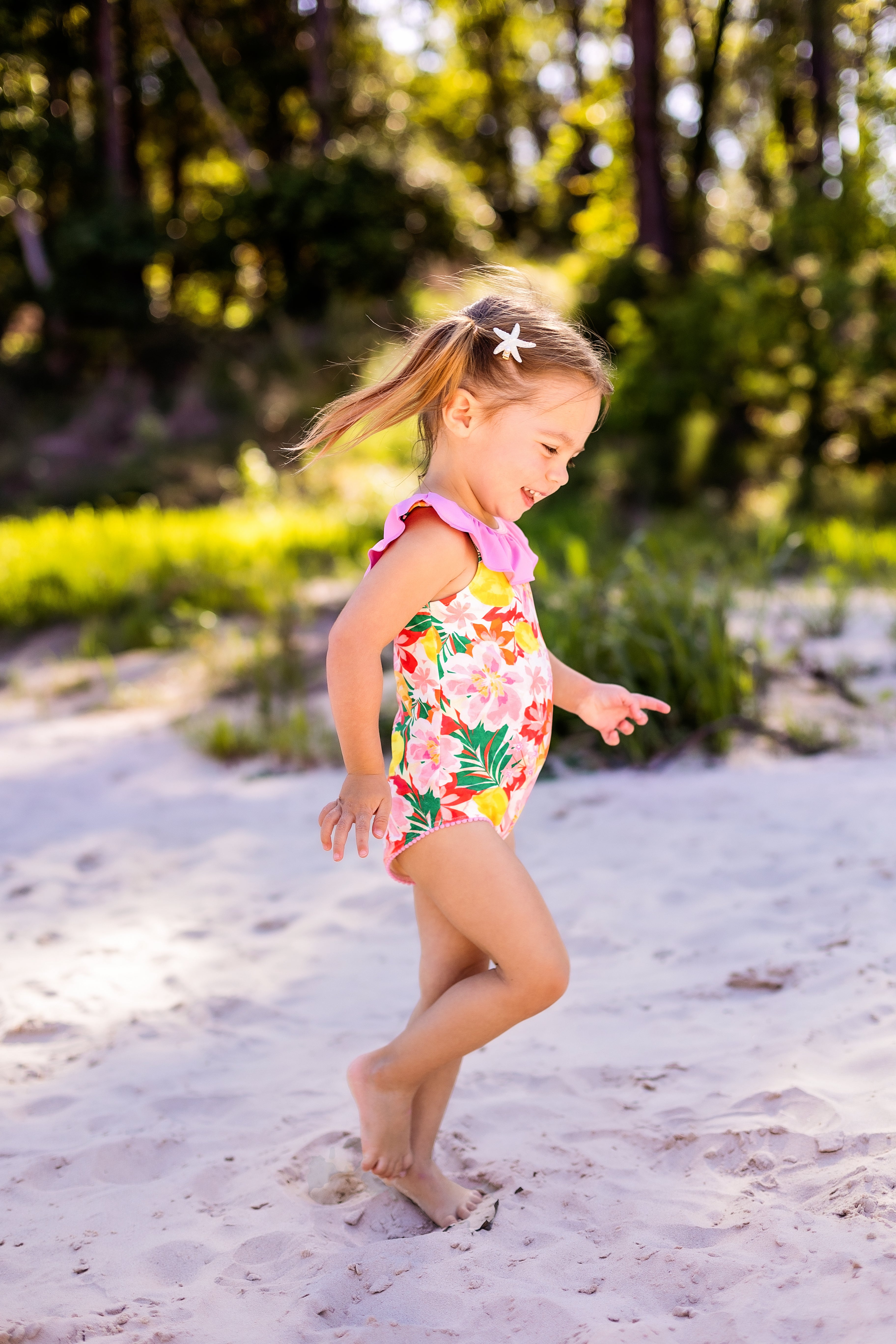 One Piece Swimsuit | Luau Pink Hibiscus