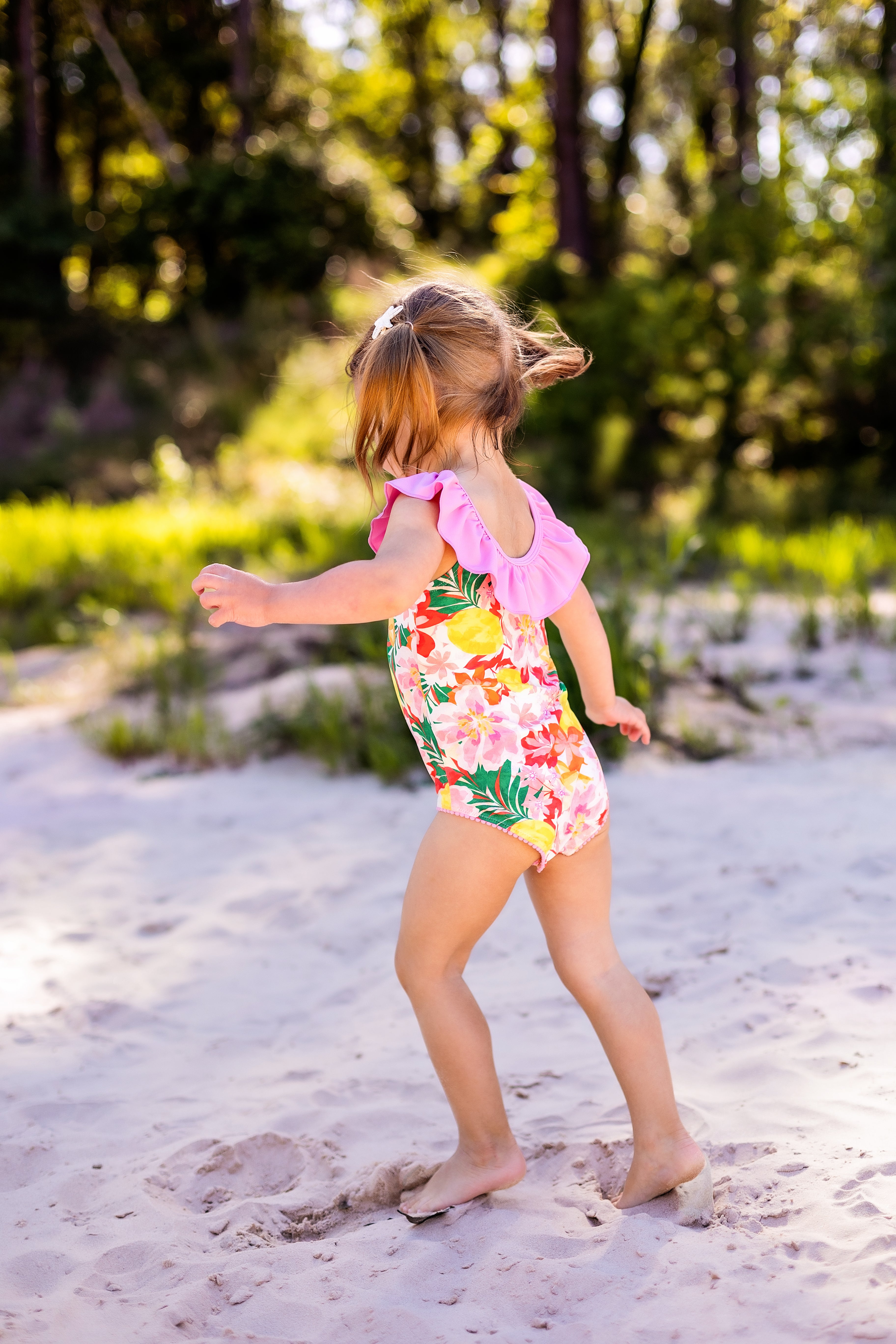 One Piece Swimsuit | Luau Pink Hibiscus