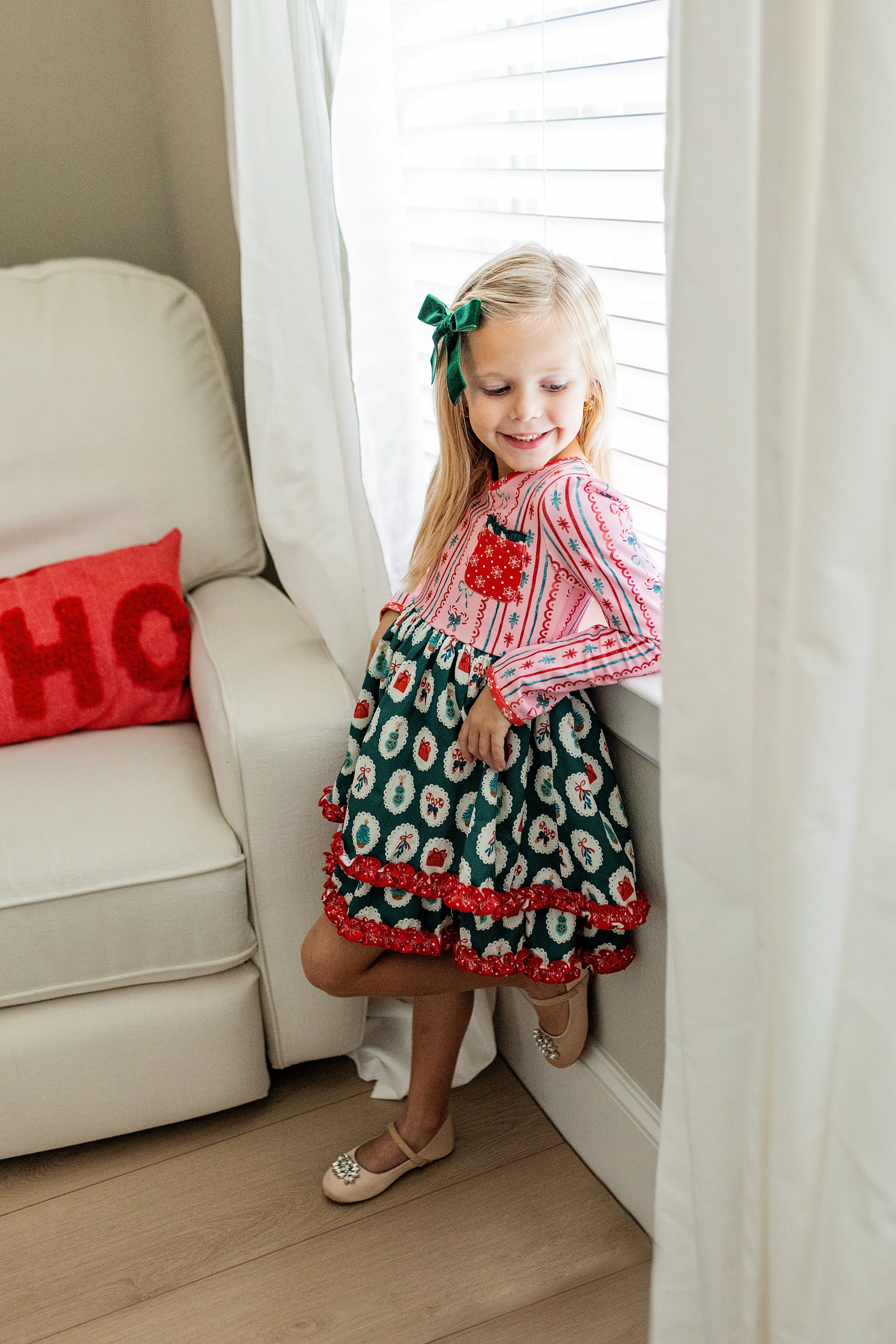 Mistletoe Magic Ruffle Dress
