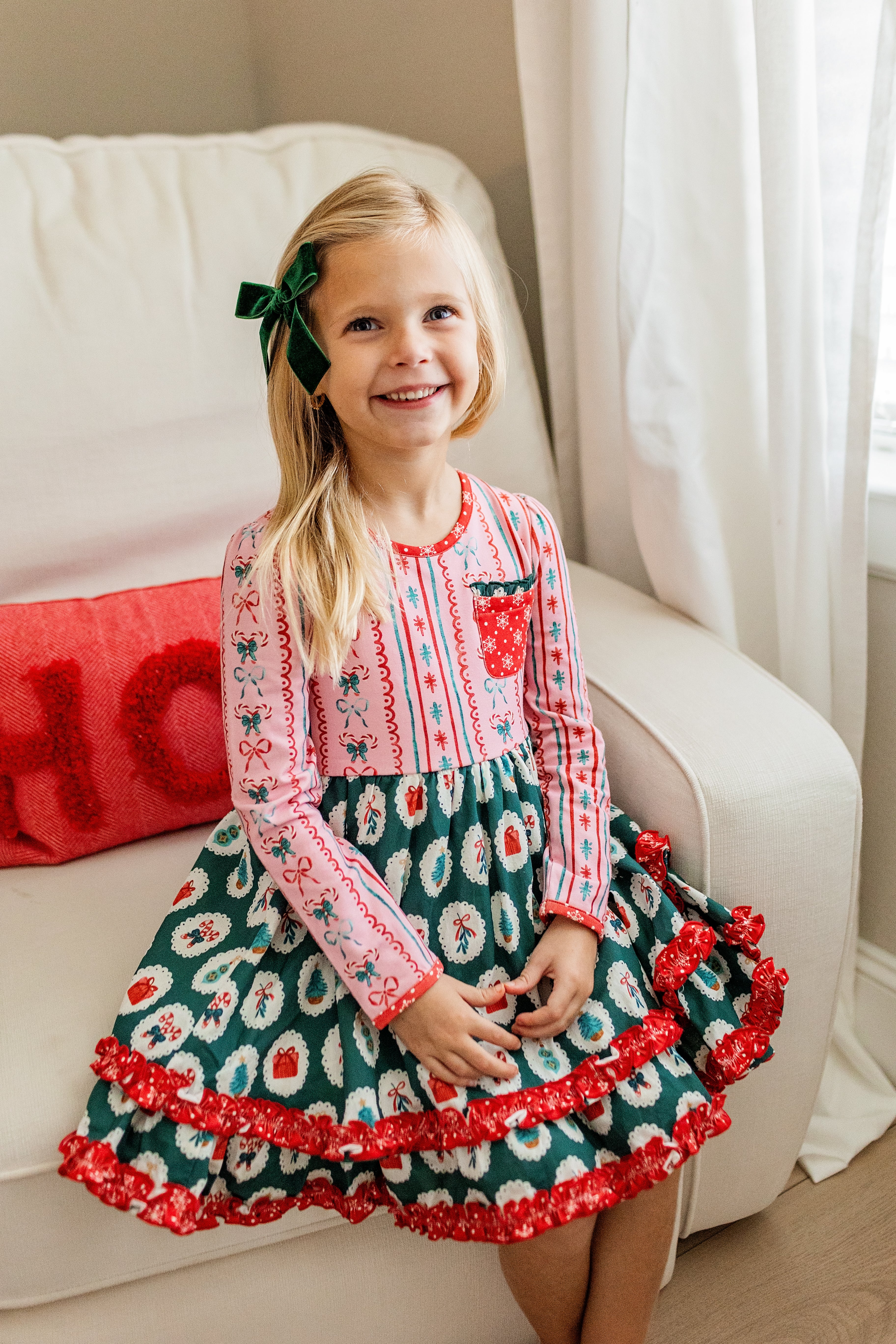 Mistletoe Magic Ruffle Dress