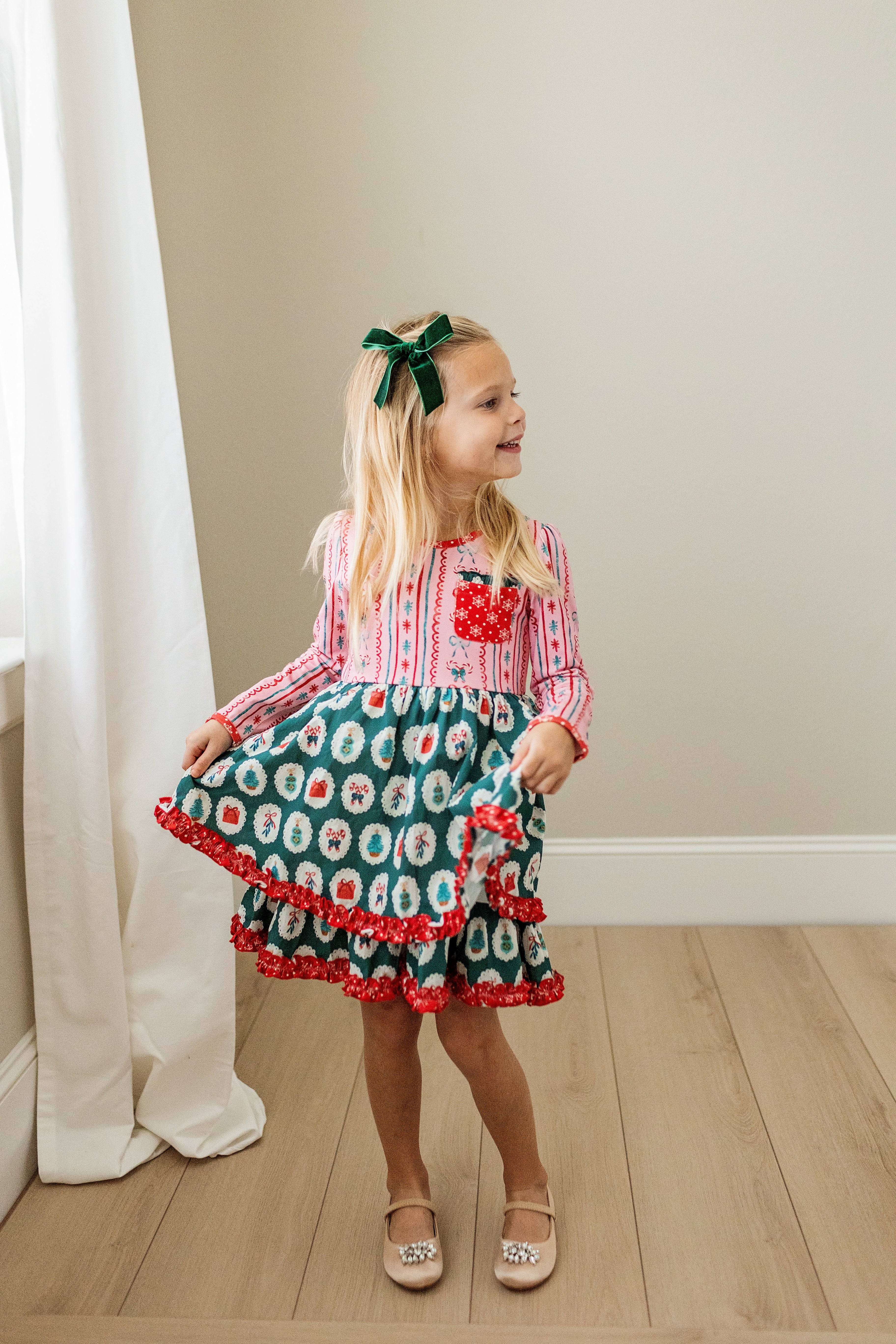 Mistletoe Magic Ruffle Dress