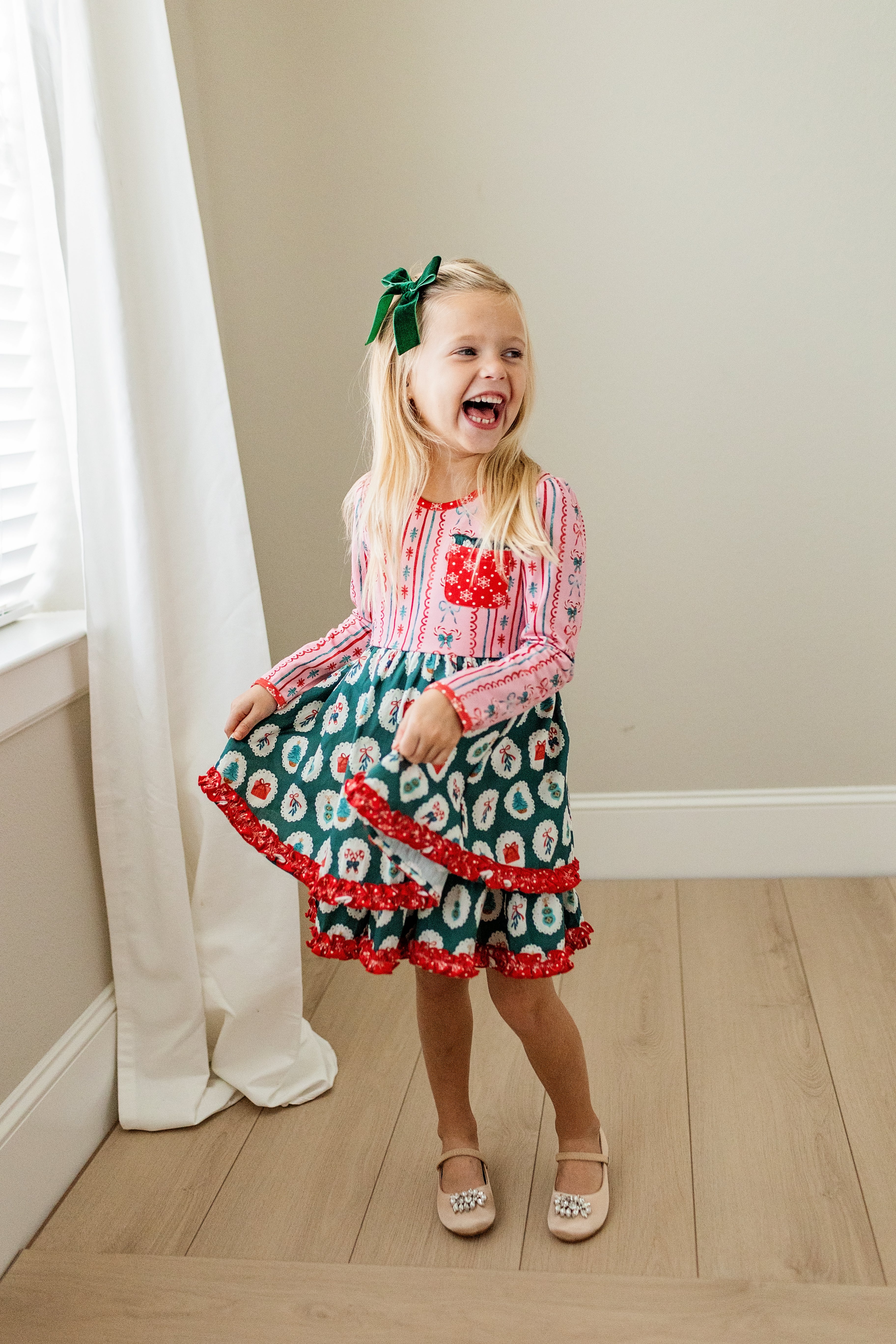 Mistletoe Magic Ruffle Dress