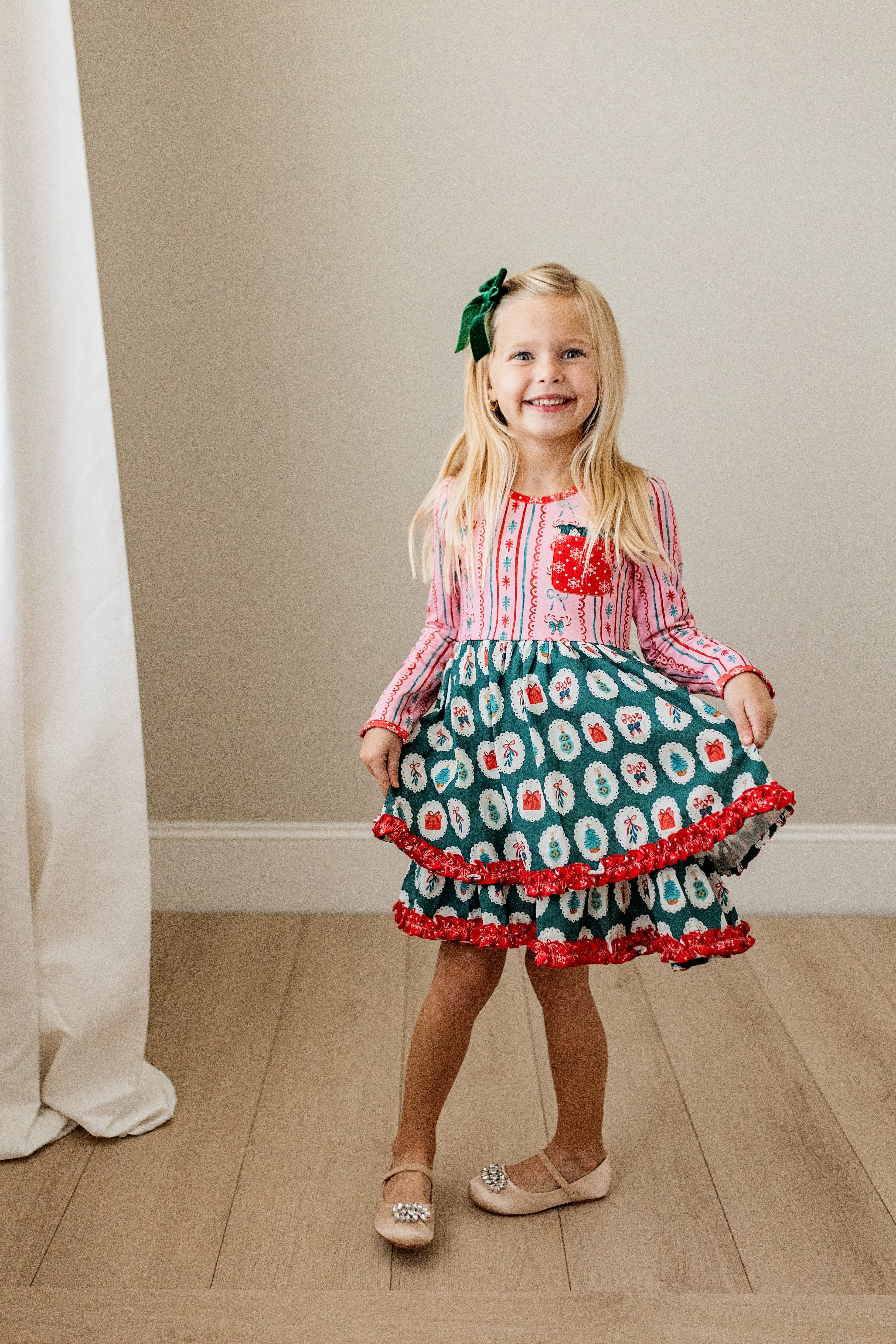Mistletoe Magic Ruffle Dress