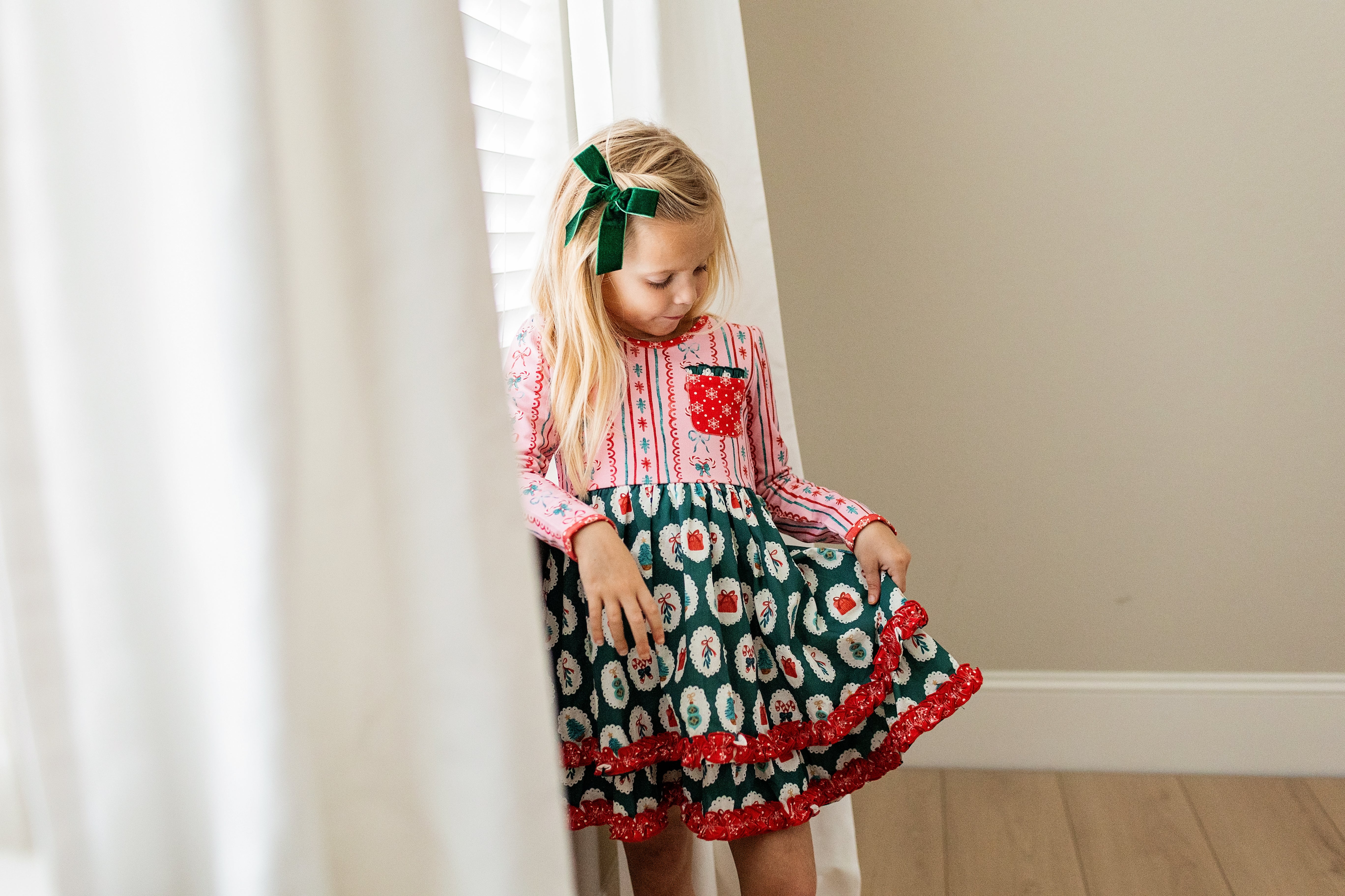 Mistletoe Magic Ruffle Dress
