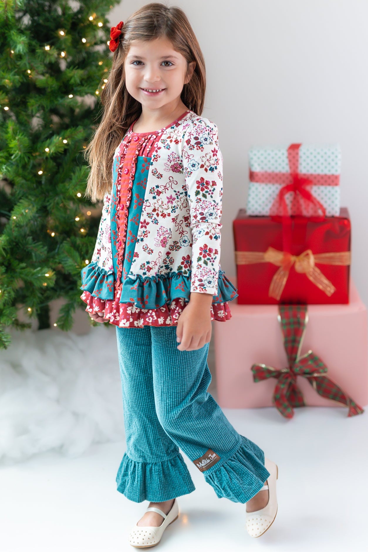 Frosted Juniper Corduroy Big Ruffles (Pre-Order)
