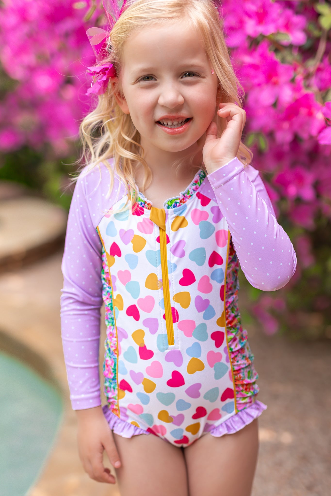 Rash Guard Swimsuit - Long Sleeve | Tug At My Heartstrings