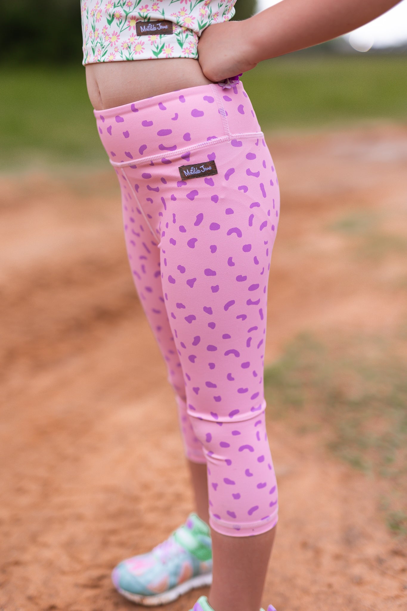 Speckled Pink Active Capris (Runs Small)