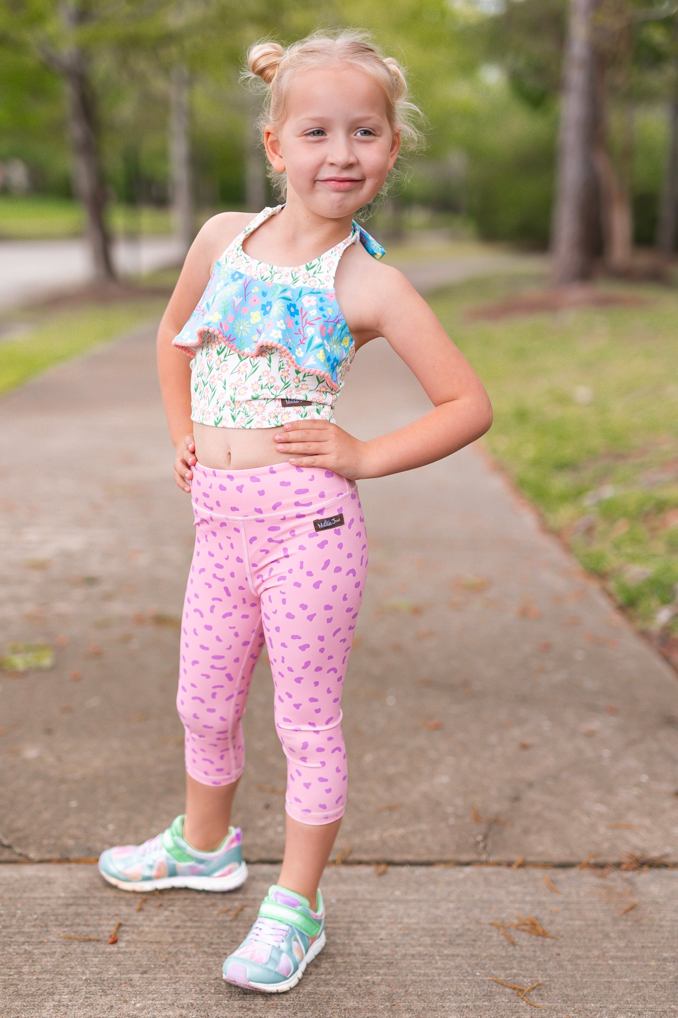 Speckled Pink Active Capris (Runs Small)