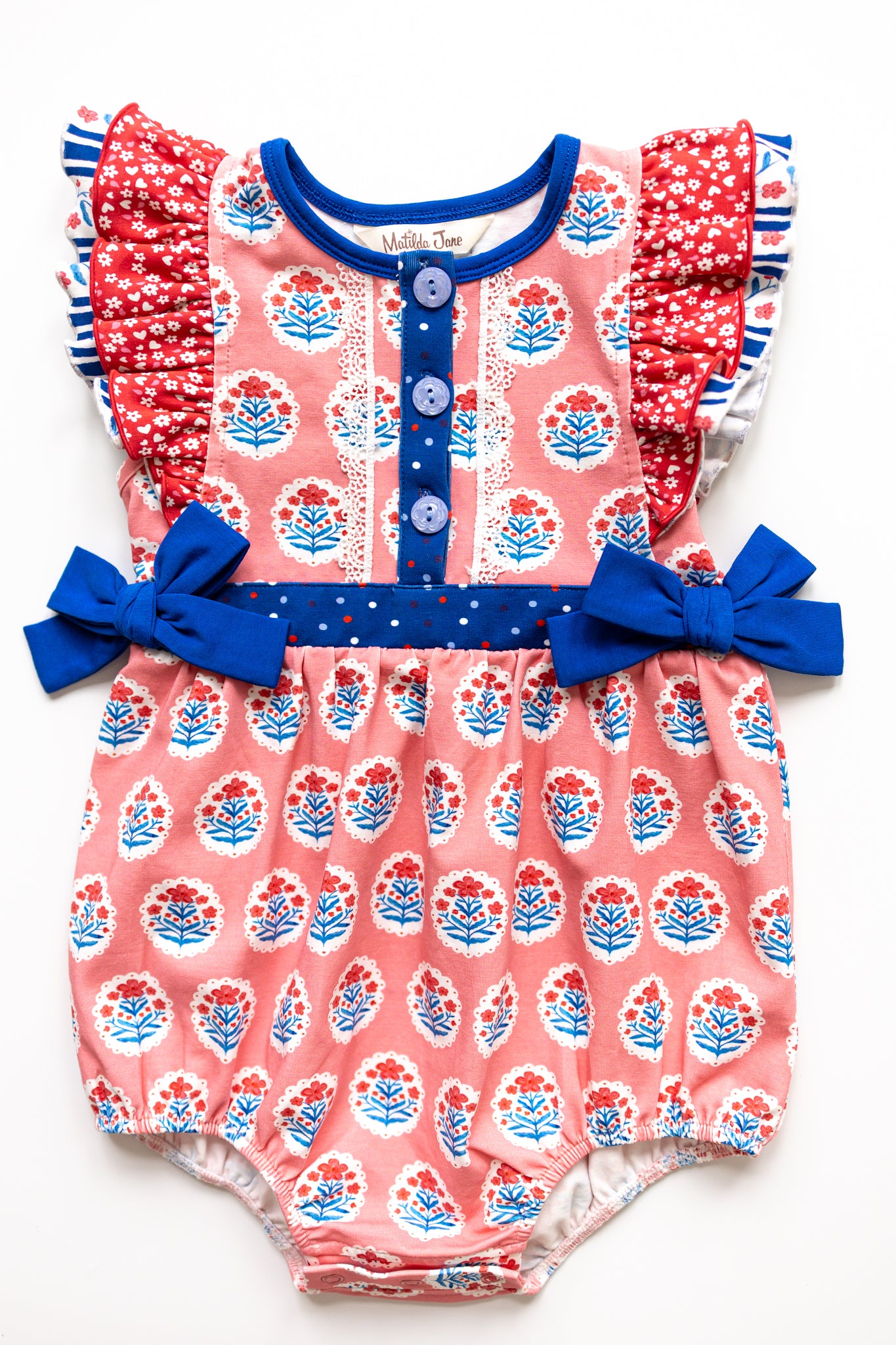 Once Upon A Flag Belted Bubble Romper