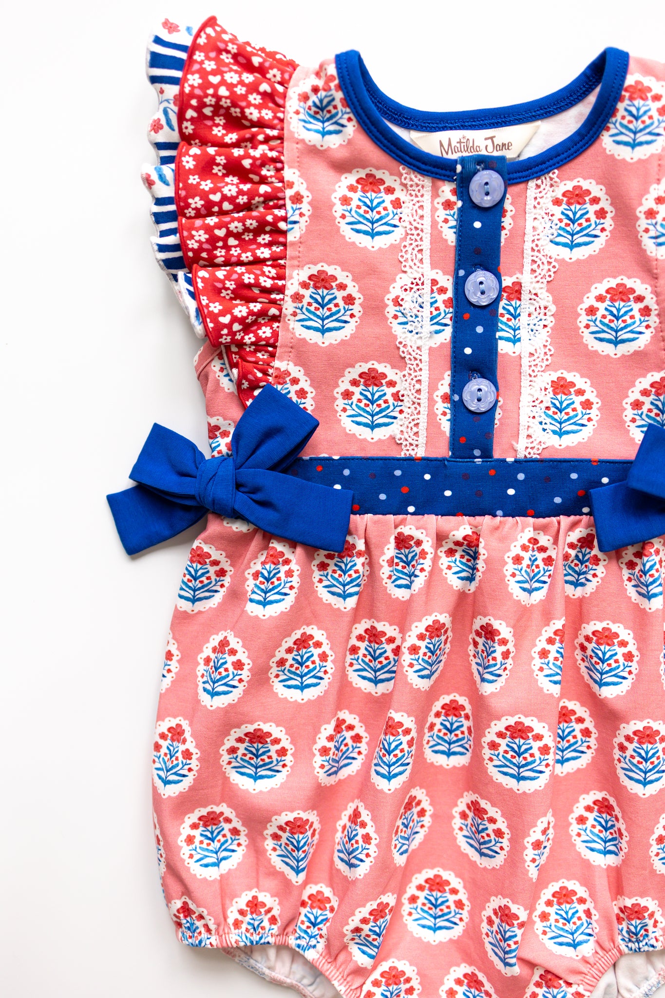 Once Upon A Flag Belted Bubble Romper
