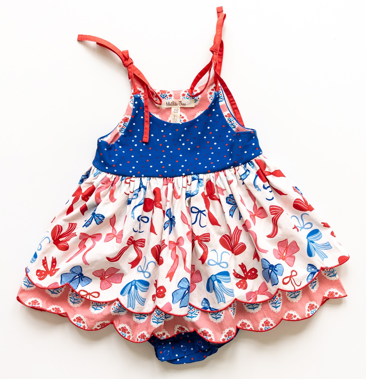 Bows Over America Bubble Romper