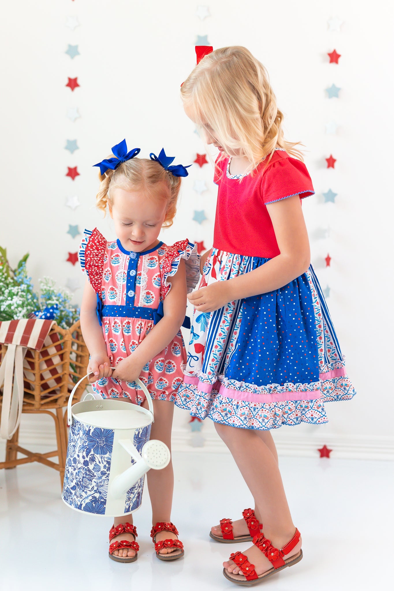 Once Upon A Flag Belted Bubble Romper