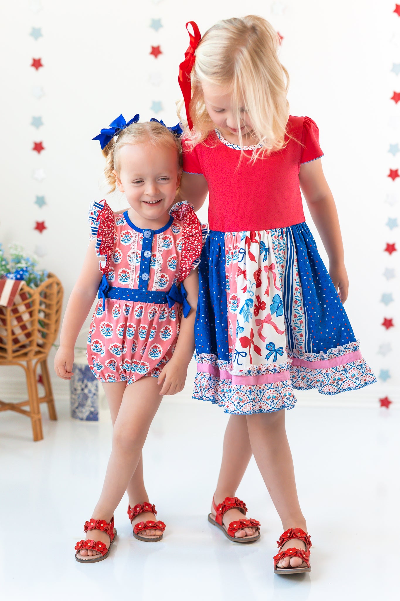 Once Upon A Flag Belted Bubble Romper