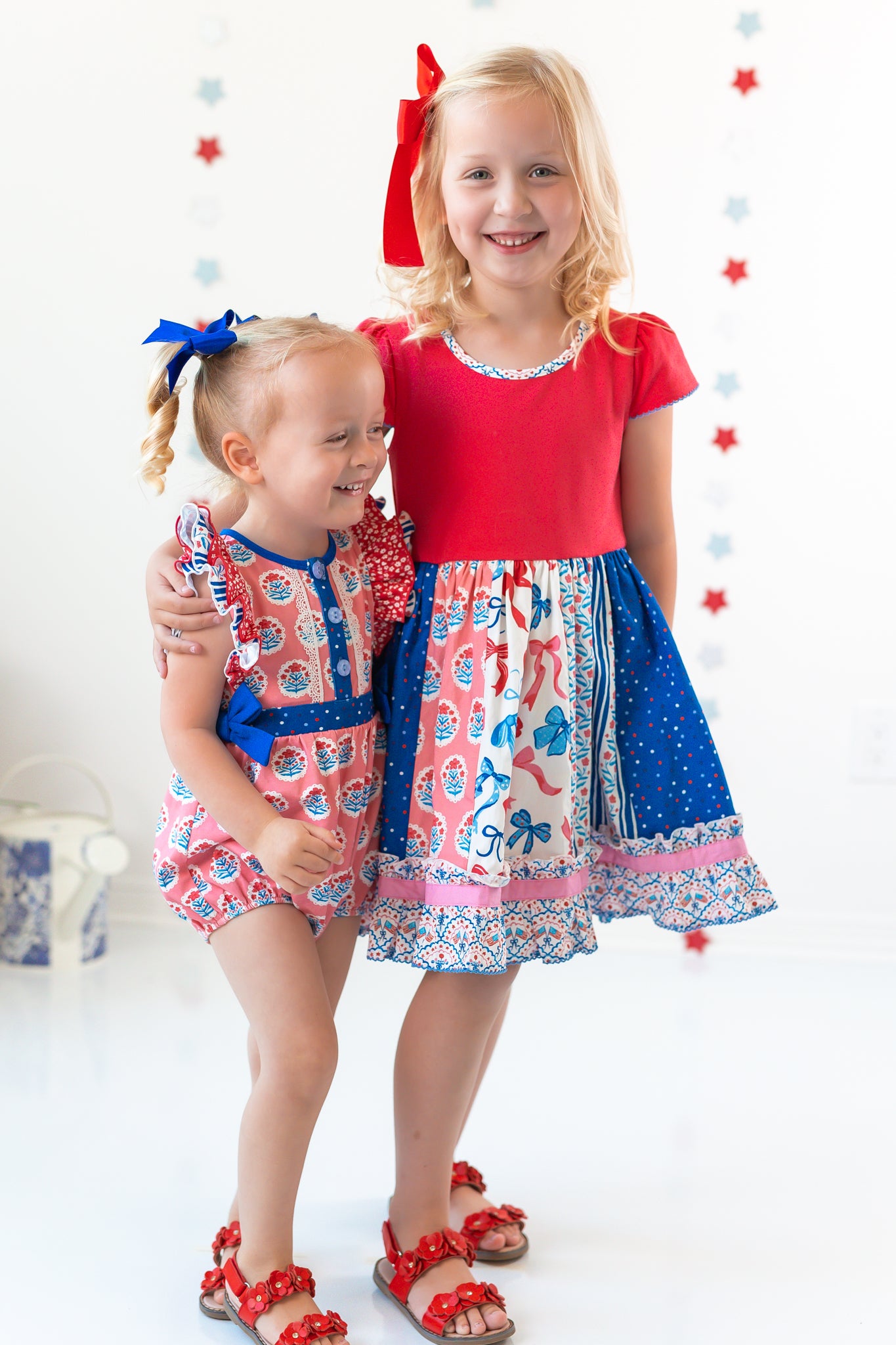 Once Upon A Flag Belted Bubble Romper
