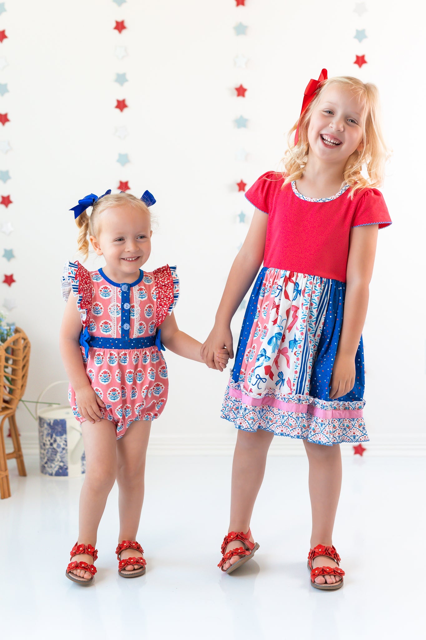 Once Upon A Flag Belted Bubble Romper