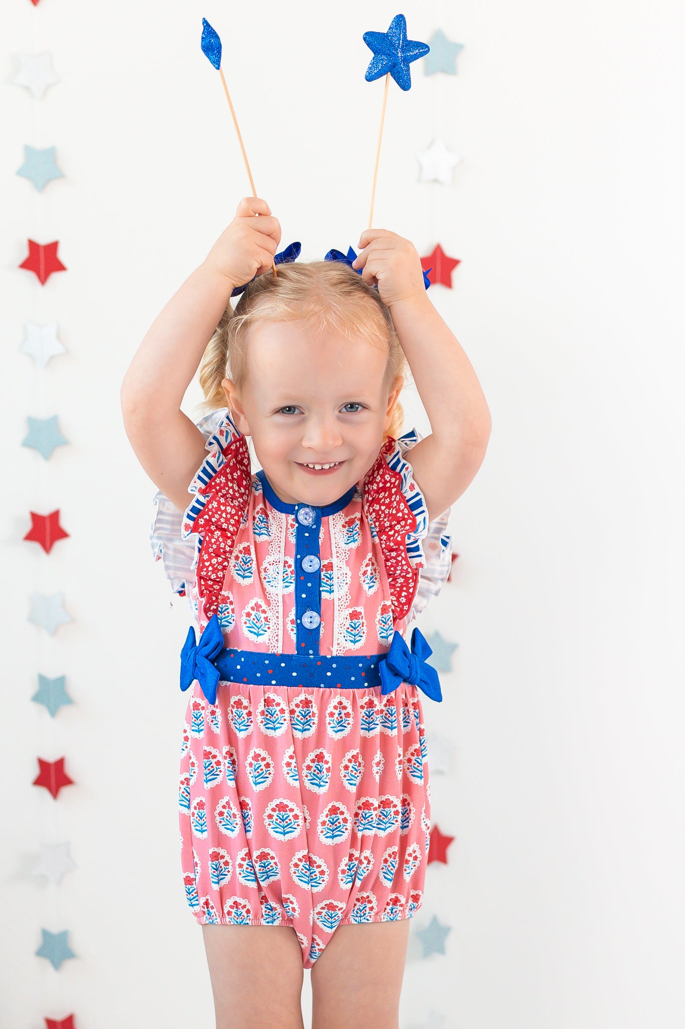 Once Upon A Flag Belted Bubble Romper