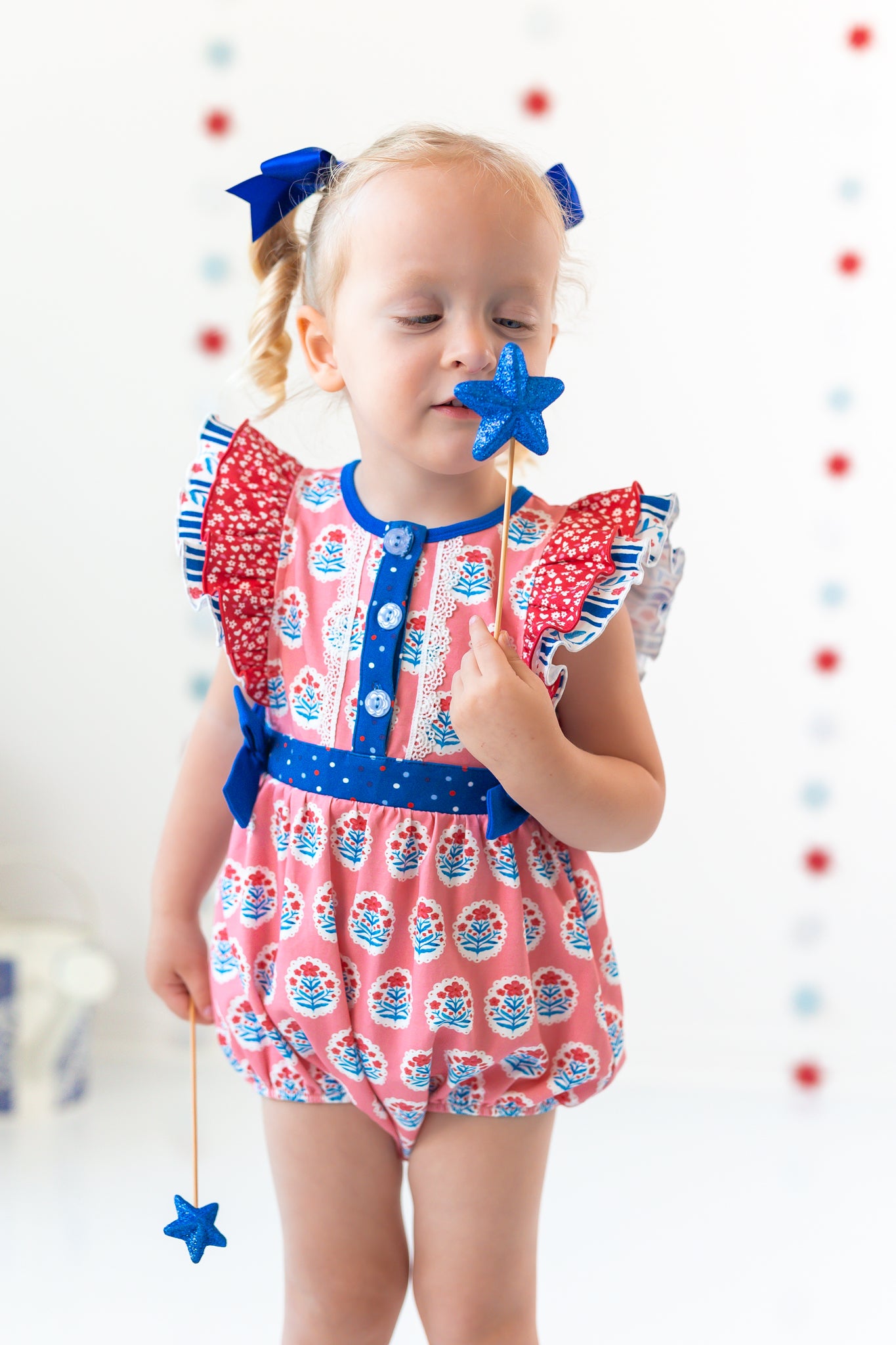 Once Upon A Flag Belted Bubble Romper