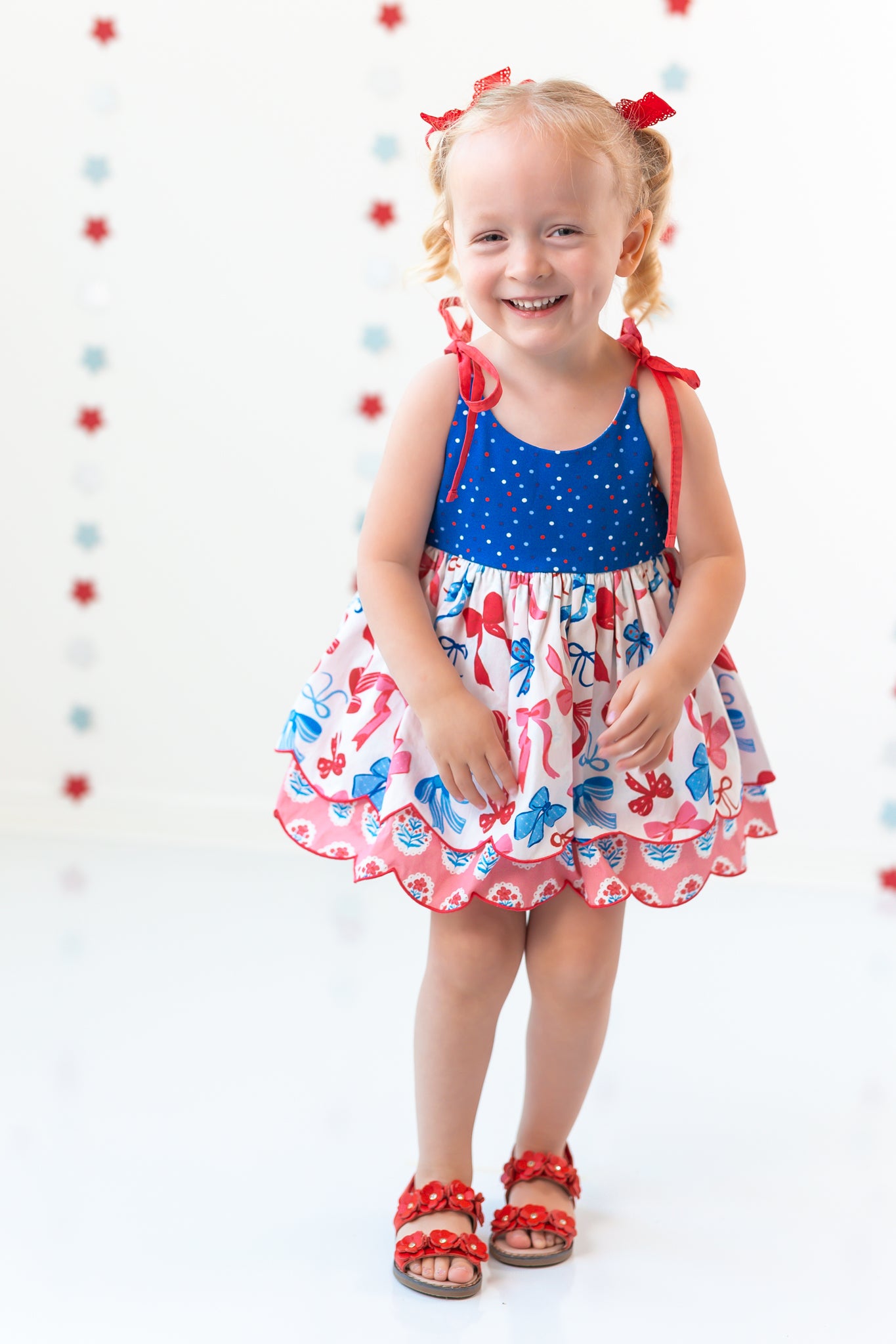 Bows Over America Bubble Romper