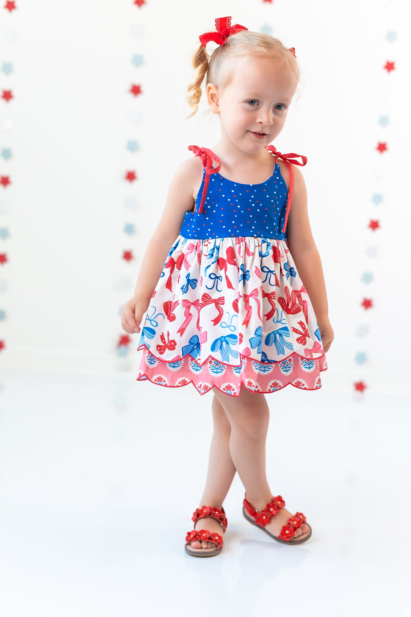 Bows Over America Bubble Romper