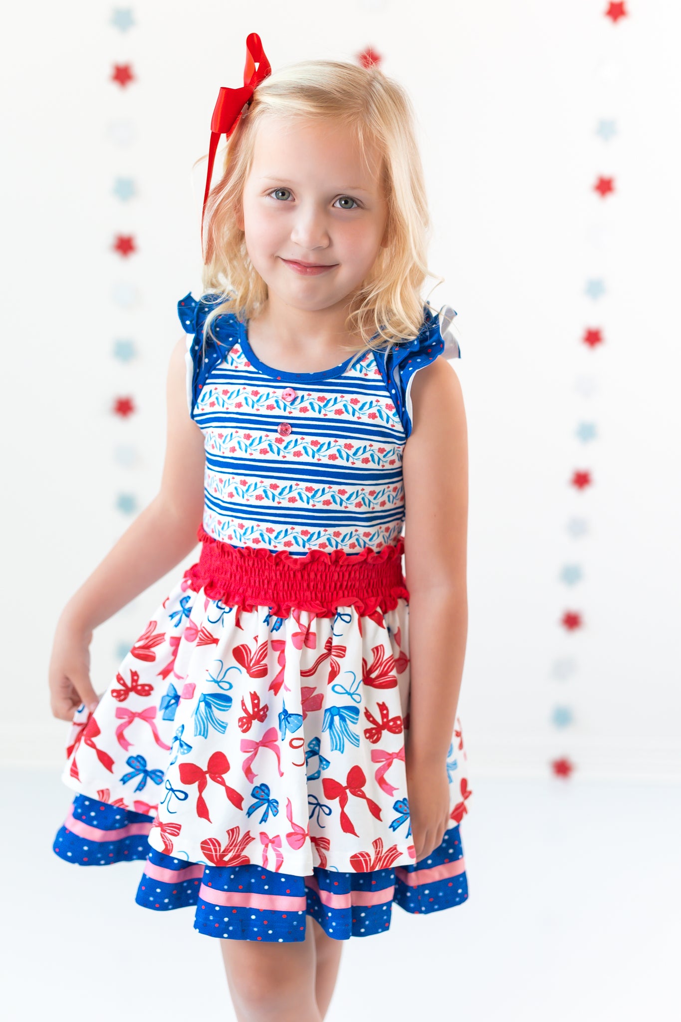 Bows Over America Ruffle Dress