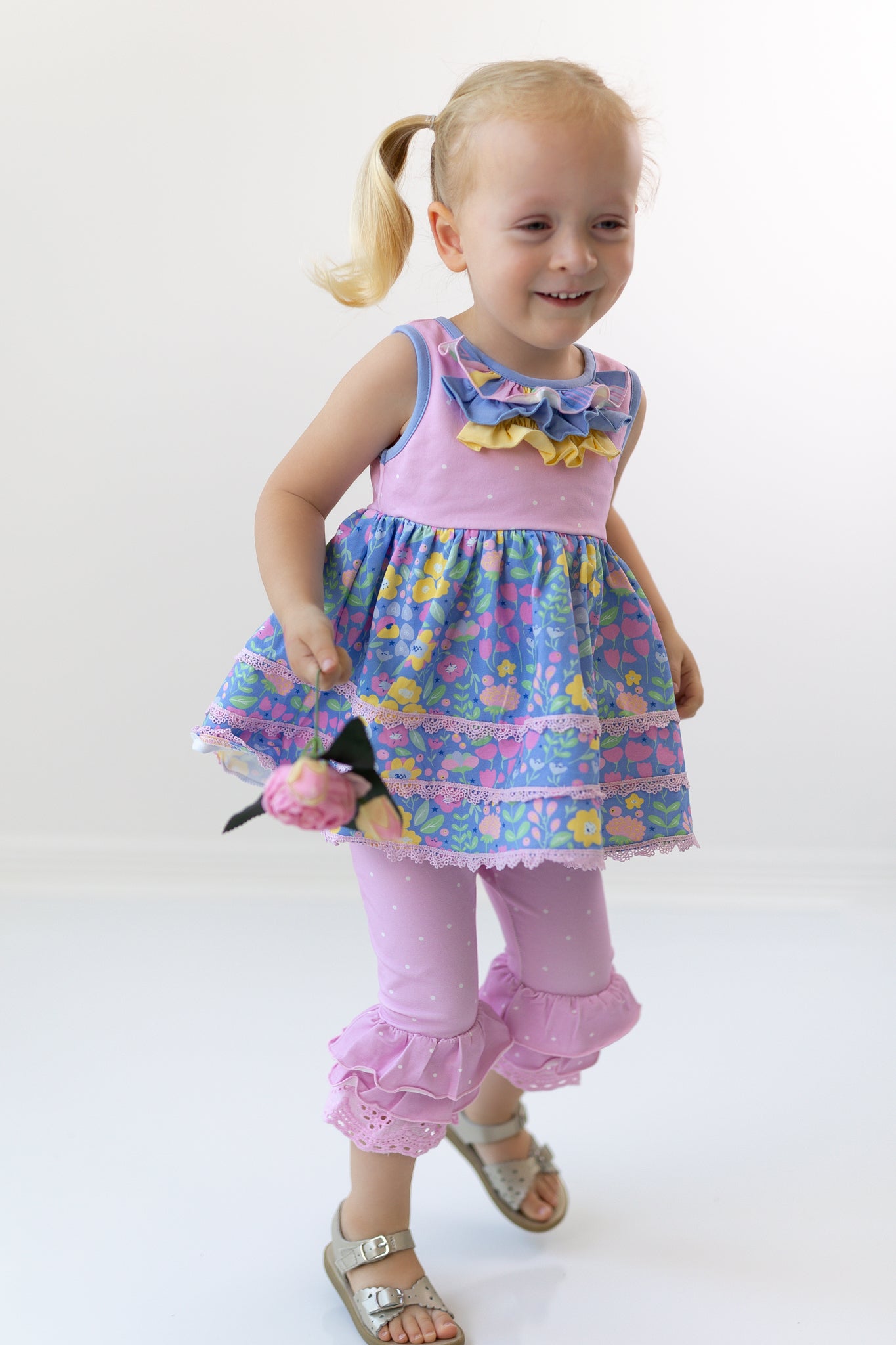 Pink Poppy Polka Big Ruffles