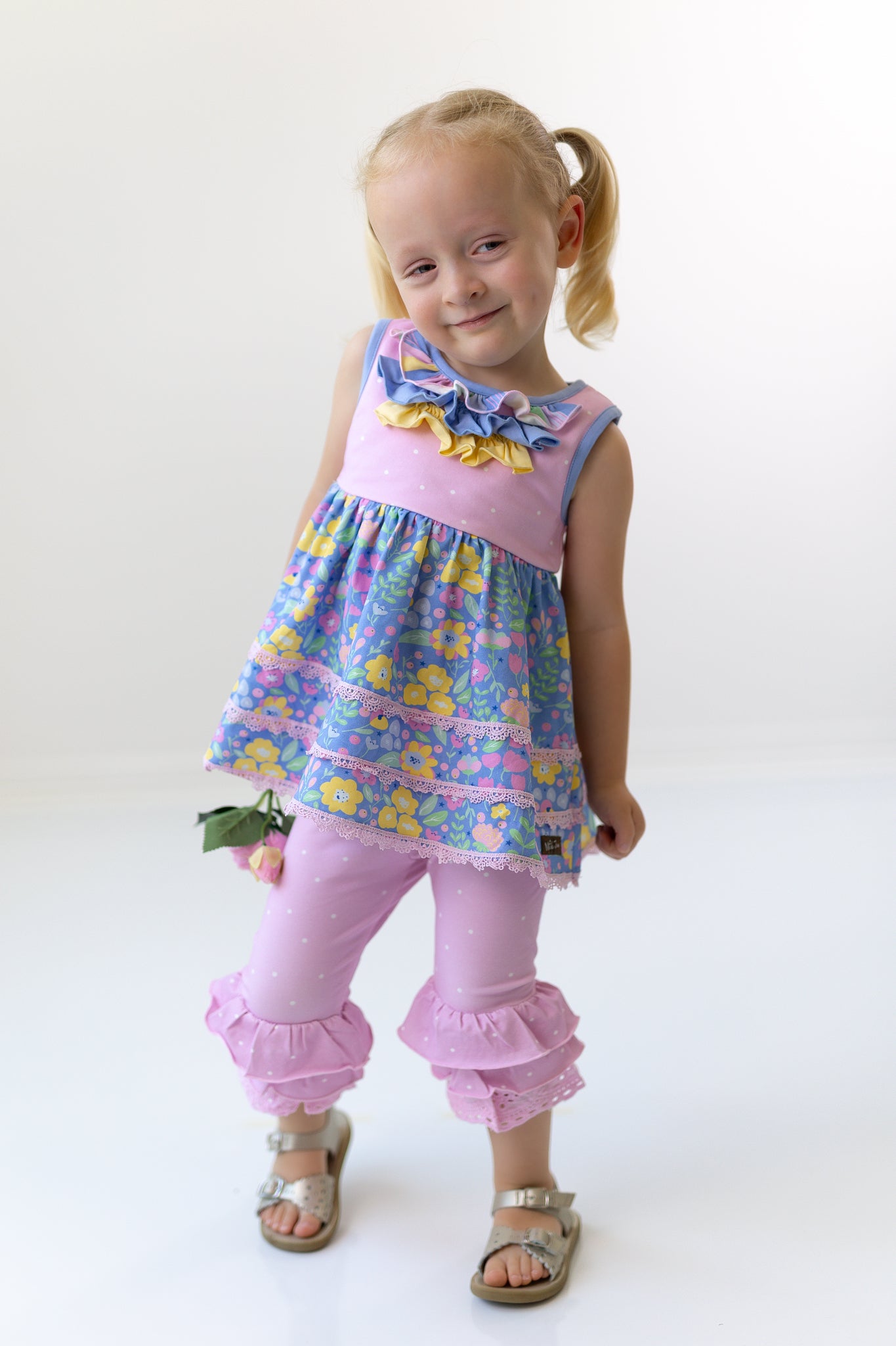 Pink Poppy Polka Big Ruffles