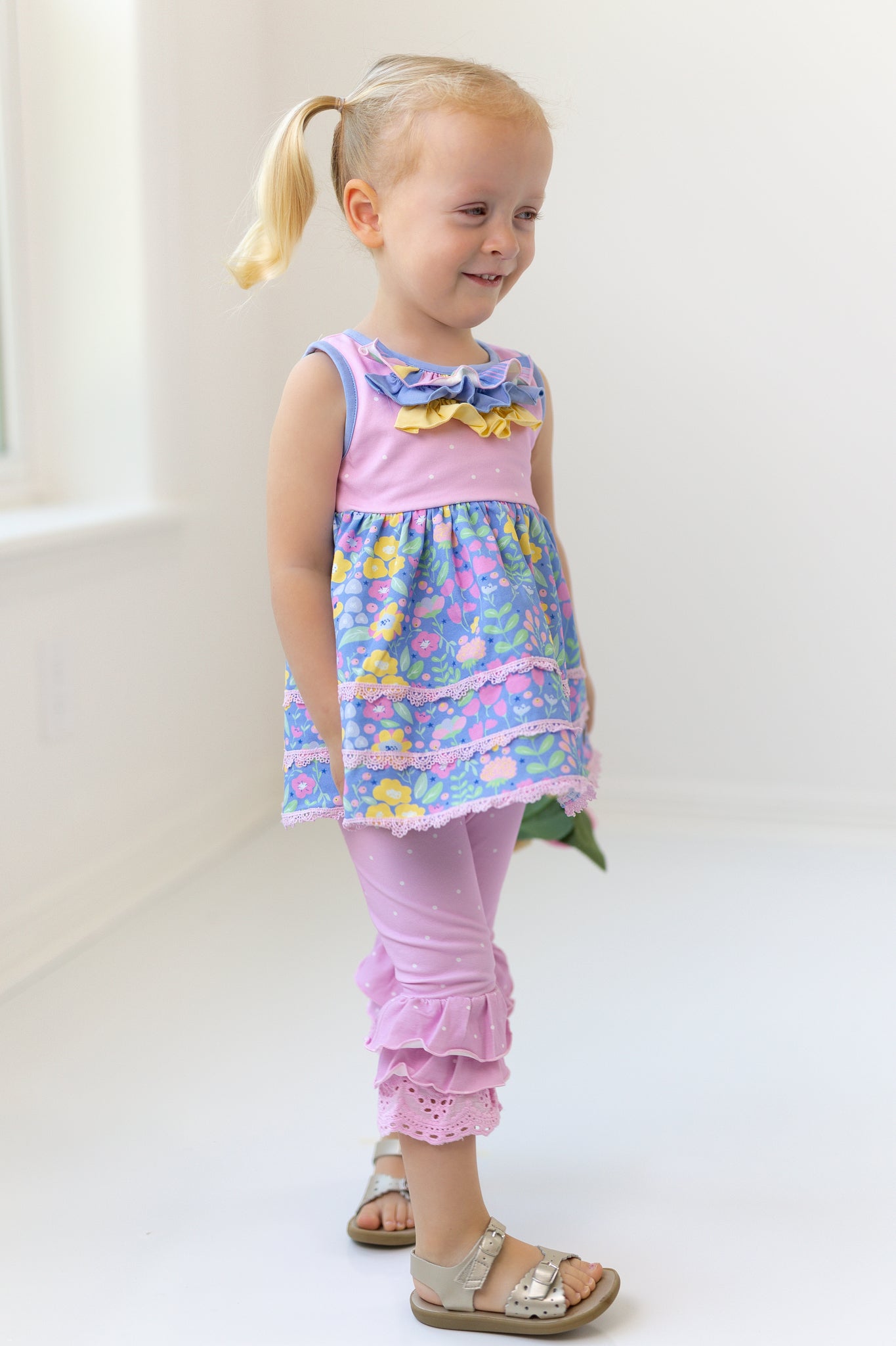 Pink Poppy Polka Big Ruffles