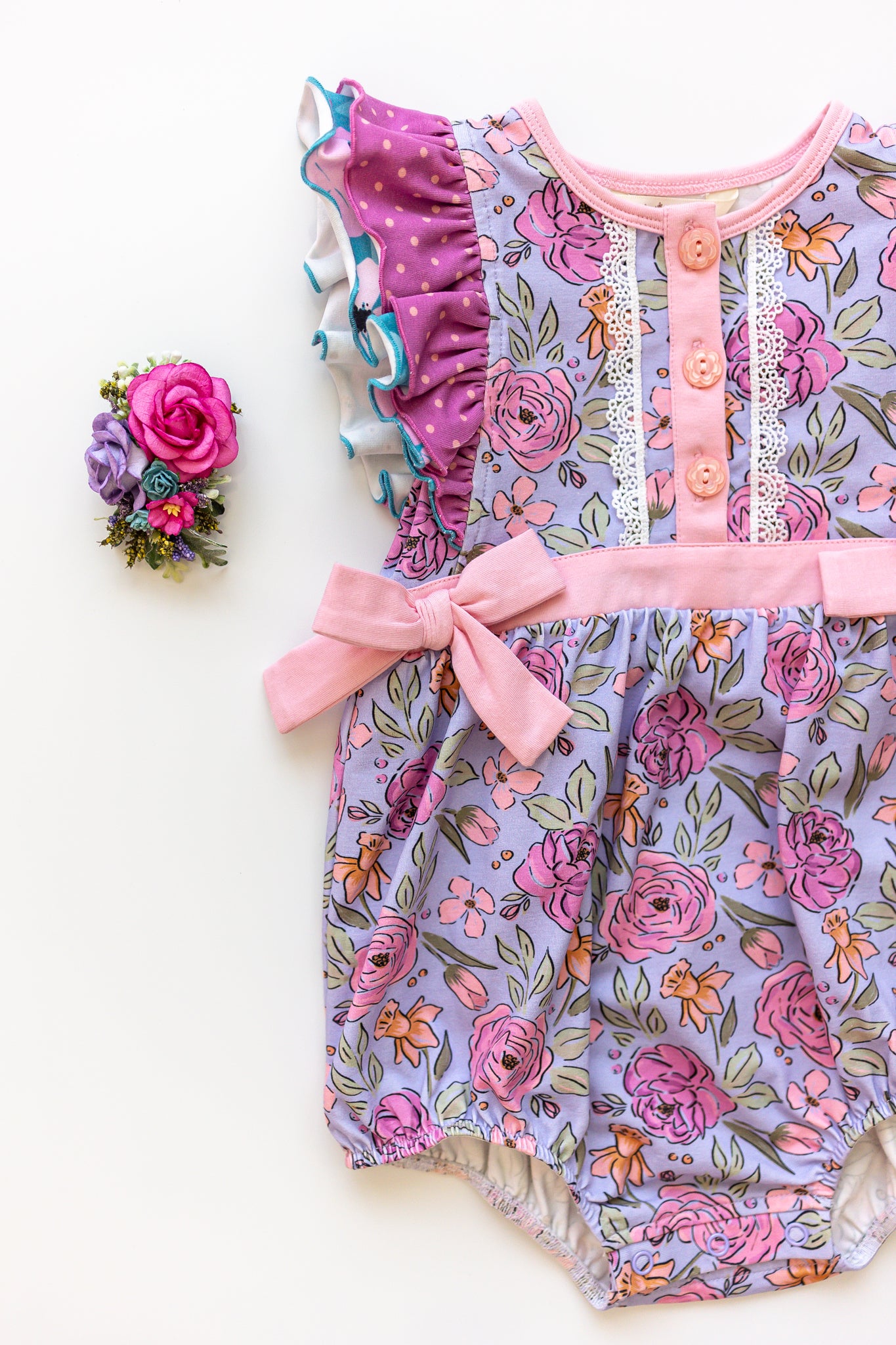 Live in Lavender Belted Bubble Romper