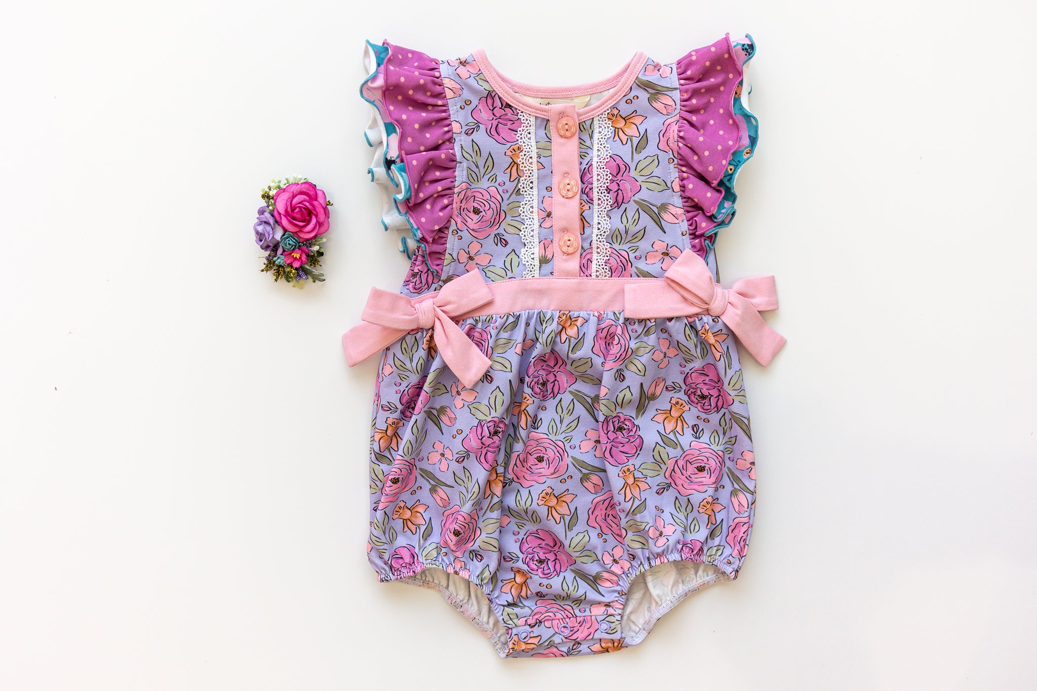 Live in Lavender Belted Bubble Romper