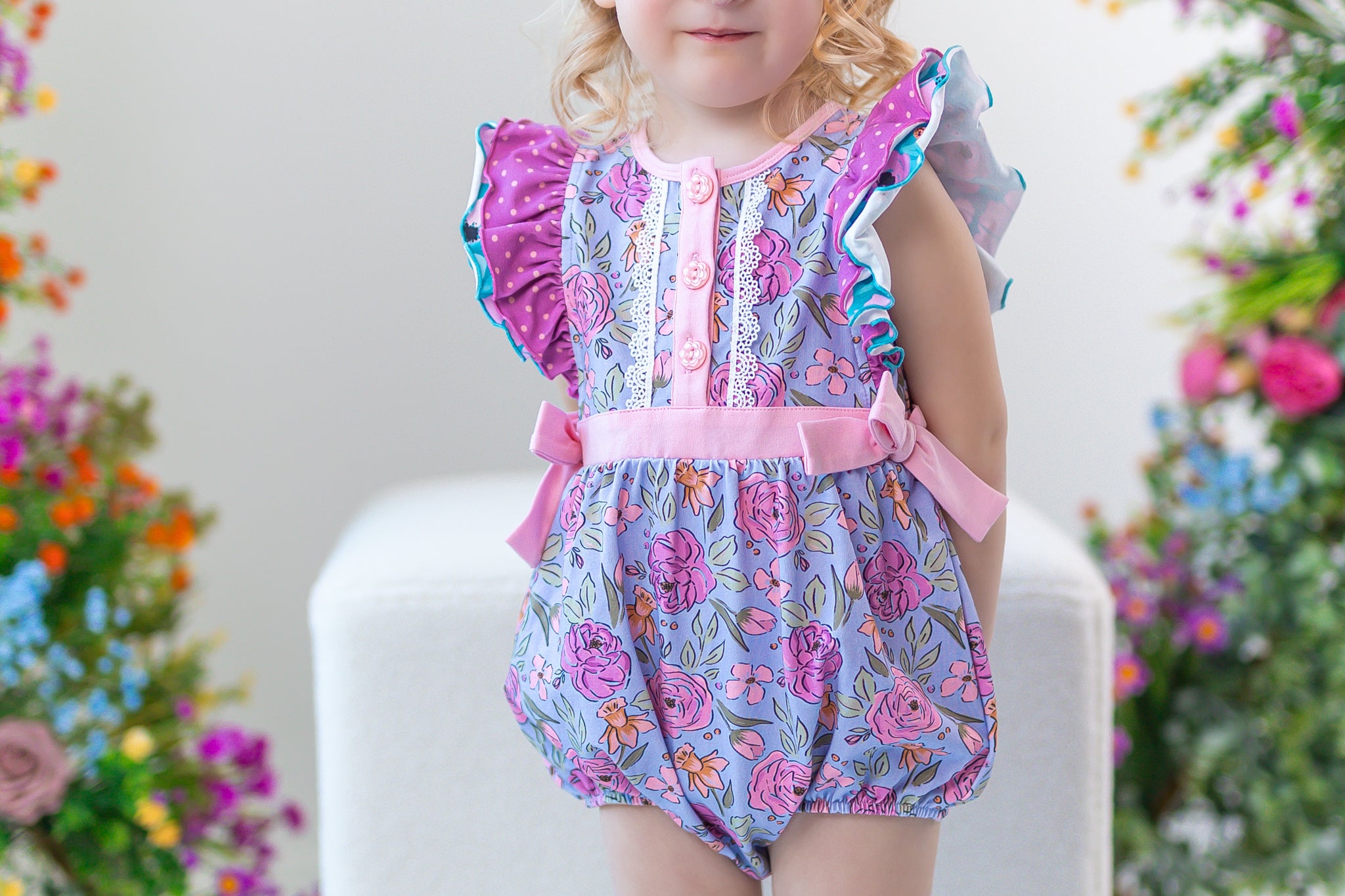 Live in Lavender Belted Bubble Romper