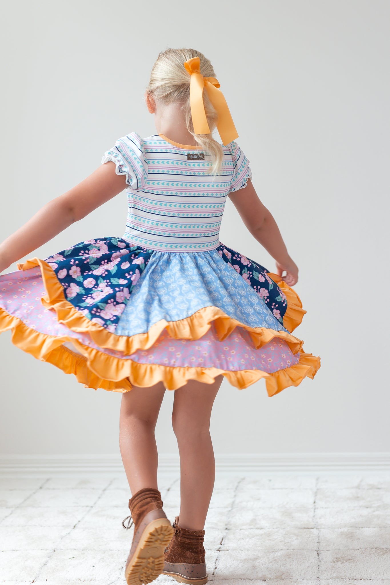 Patchwork Parade Ruffle Dress (Pre-Order)