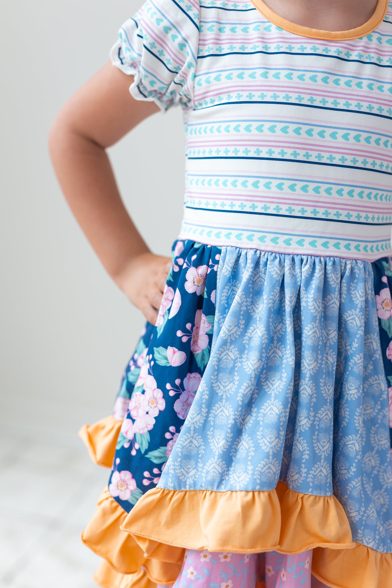 Patchwork Parade Ruffle Dress (Pre-Order)