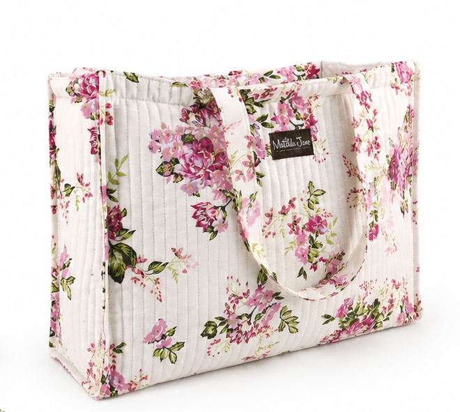 White Floral Tote Bag