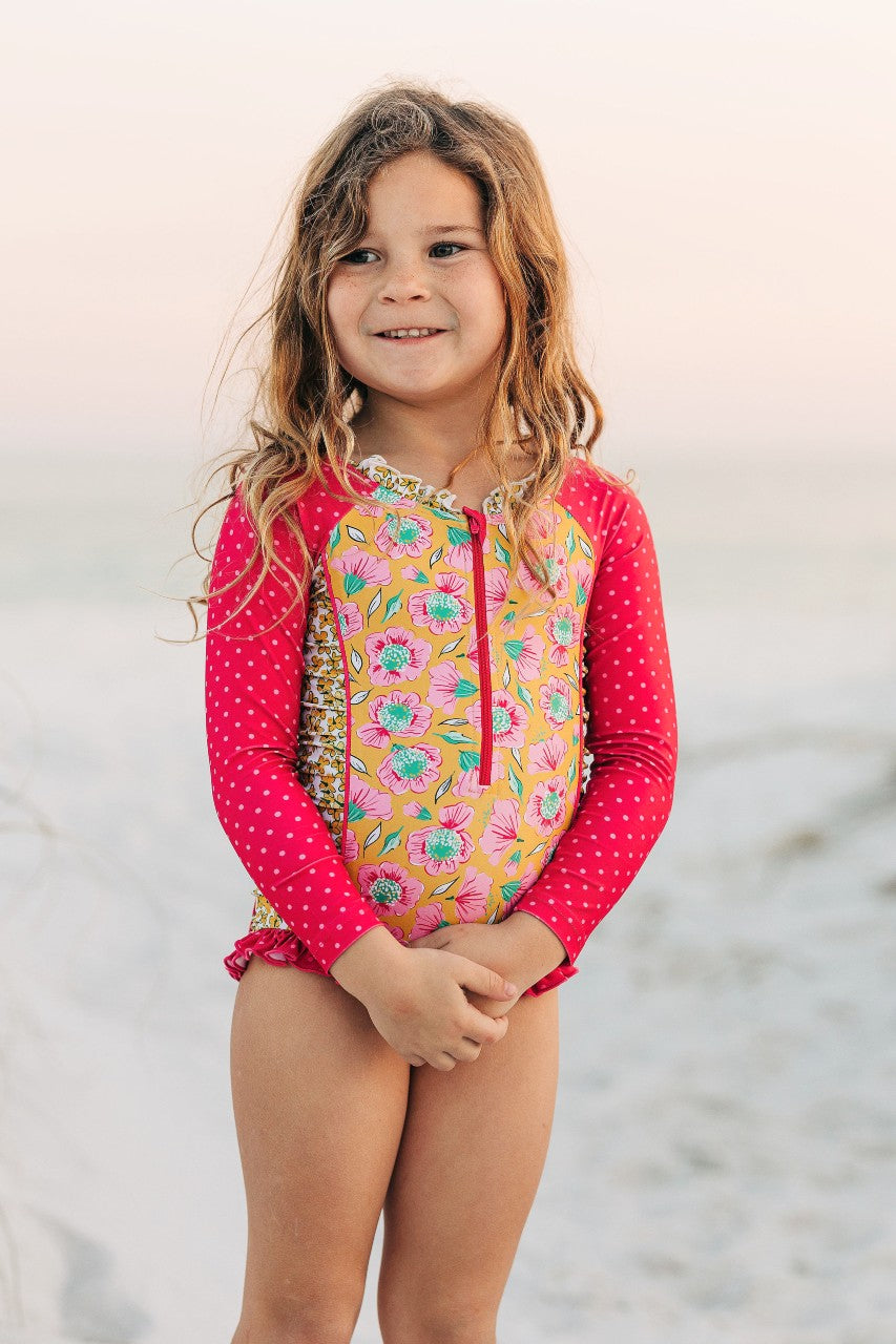 Rash Guard Swimsuit - Long Sleeve | Picnic Blossom
