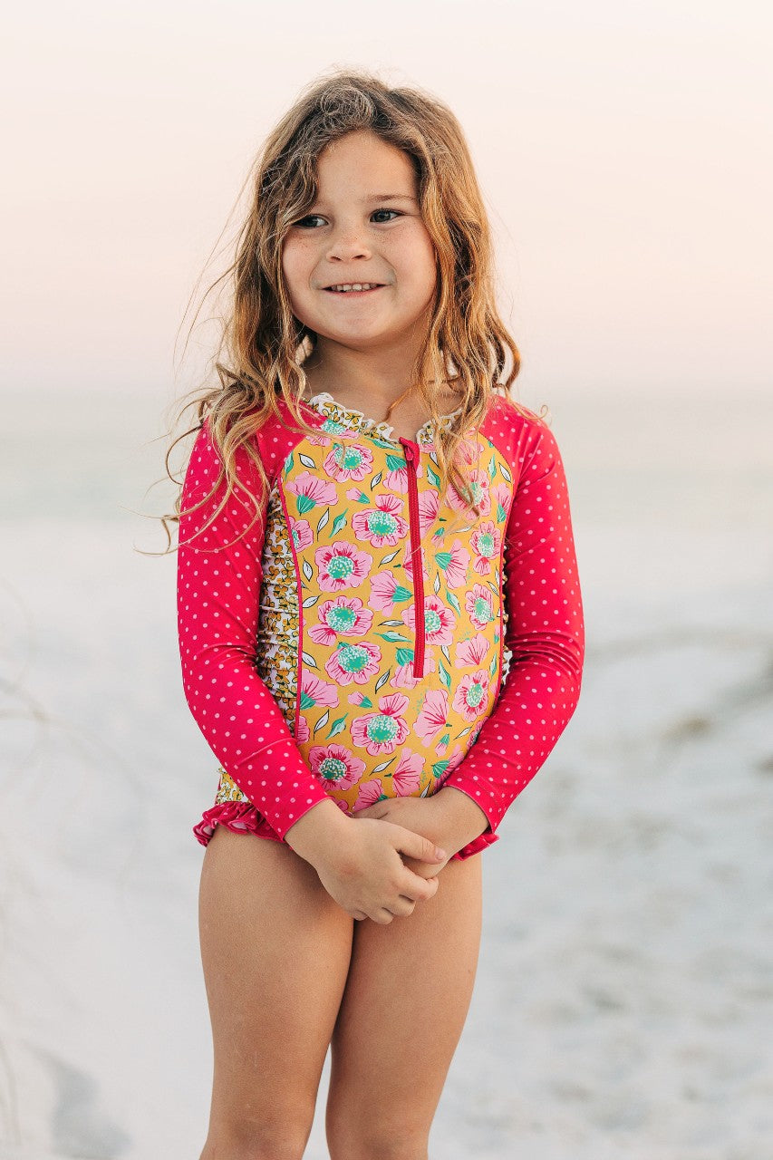 Rash Guard Swimsuit - Long Sleeve | Picnic Blossom (PRE-ORDER)