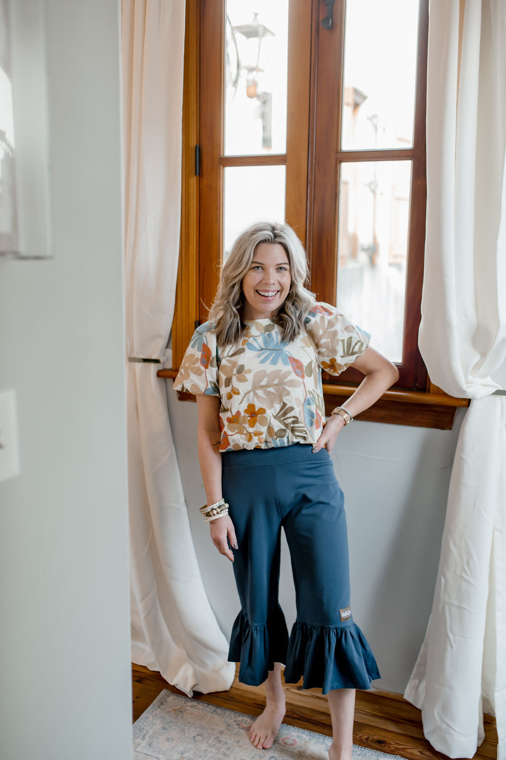 Women's Big Ruffles | Indigo Essence (Capri Length)
