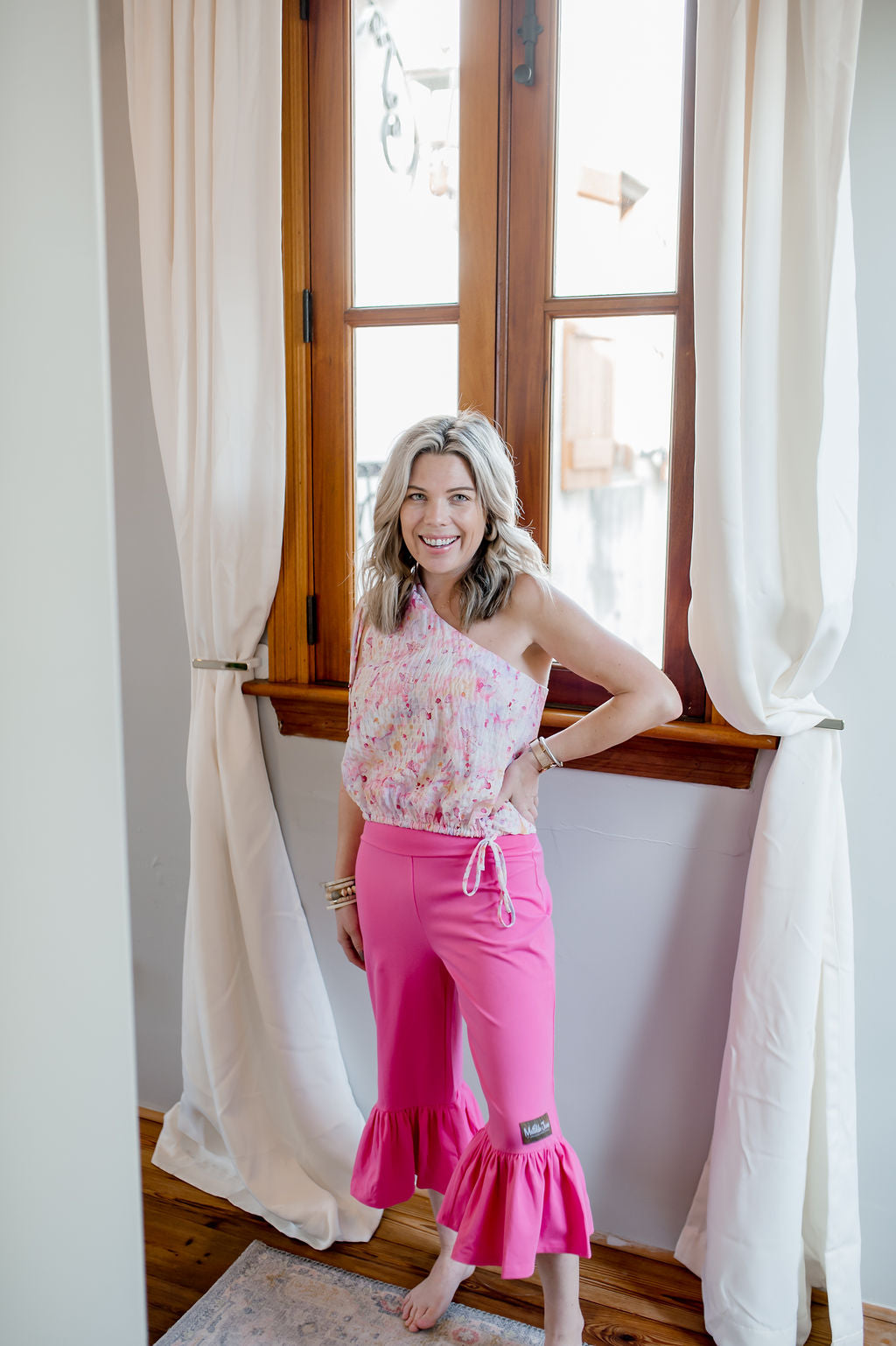 Women's Big Ruffles | Bold Barbie (Capri Length)