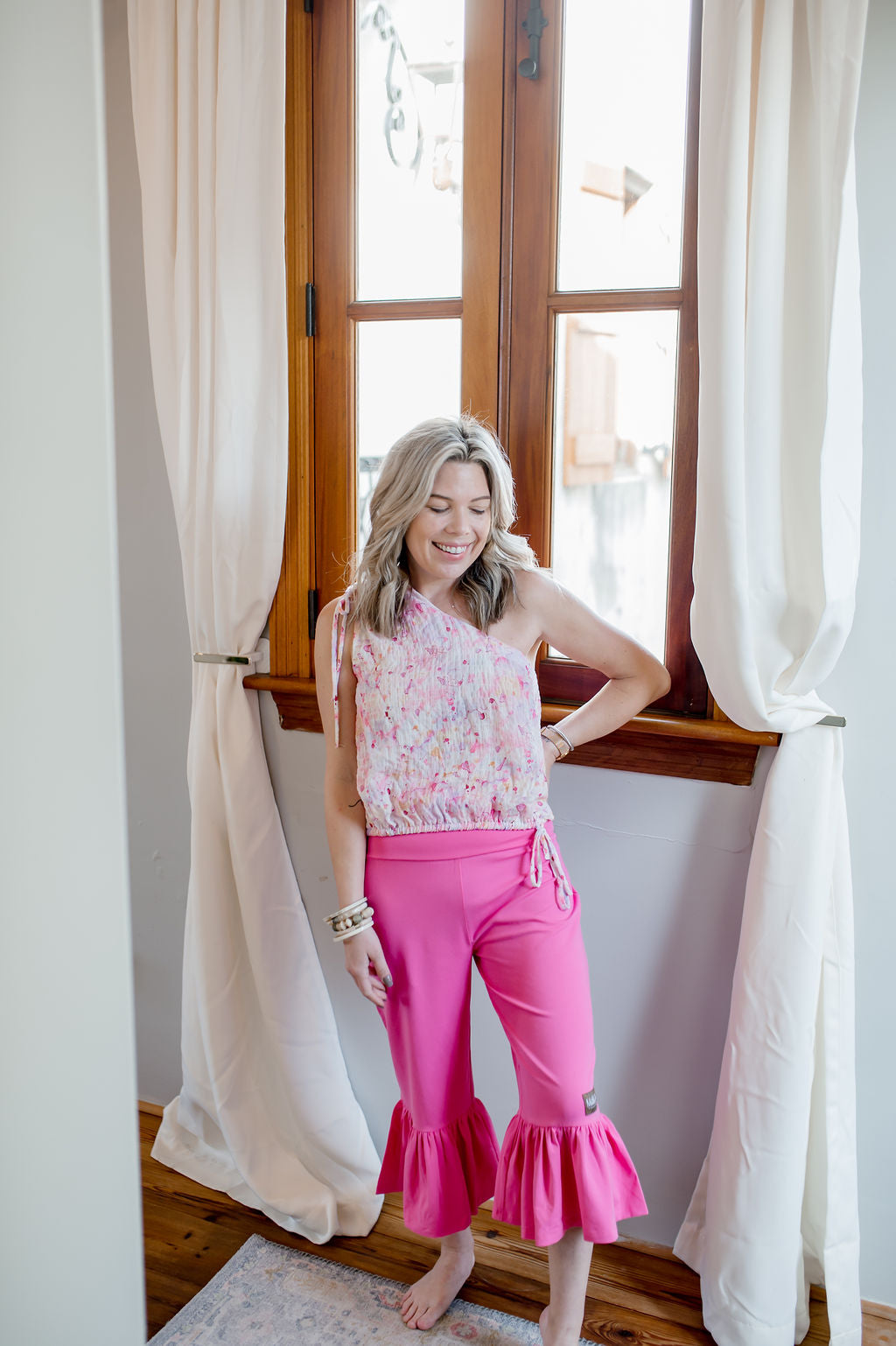 Women's Big Ruffles | Bold Barbie (Capri Length)