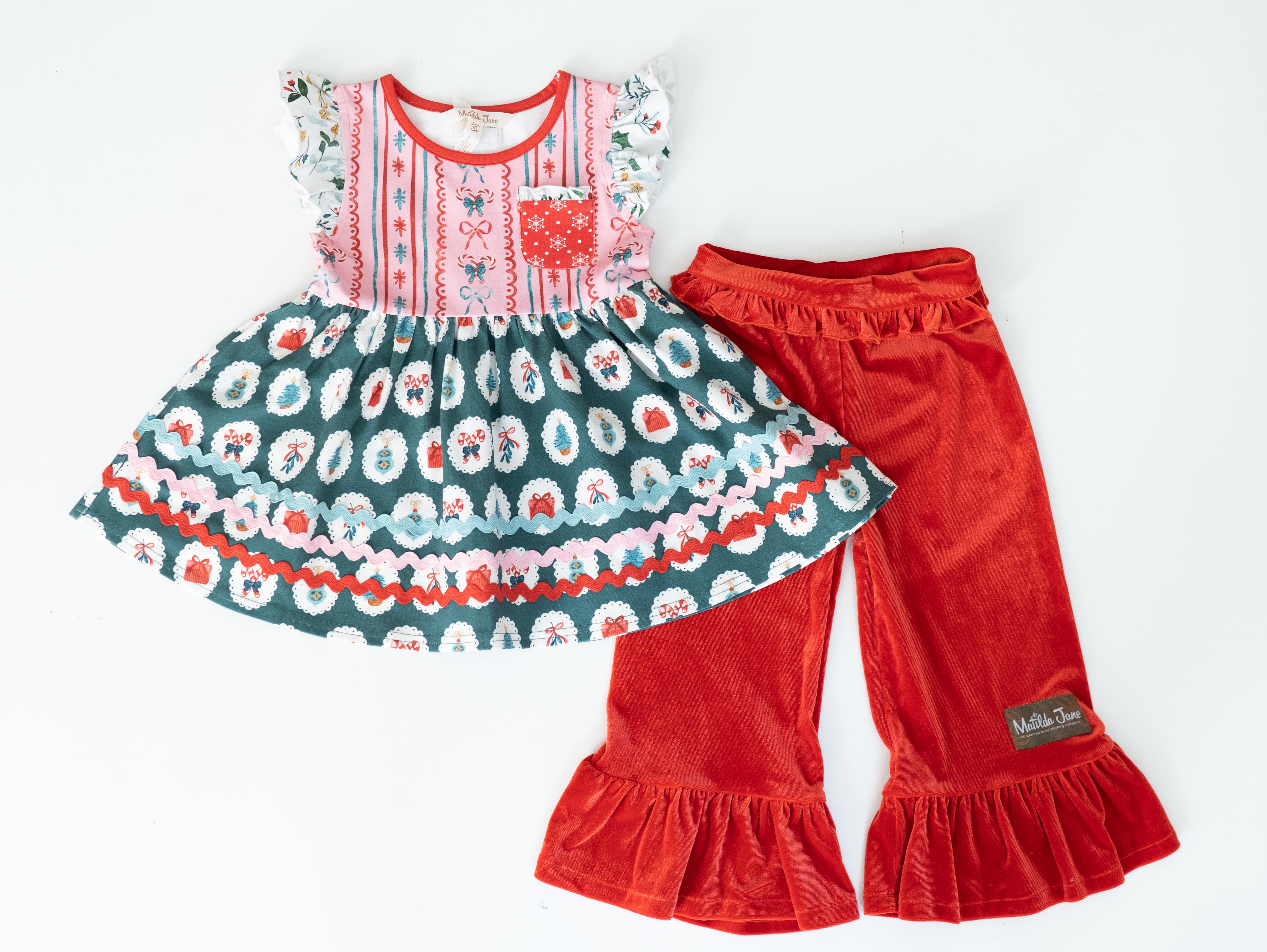 Ruby Reindeer Velvet Big Ruffles