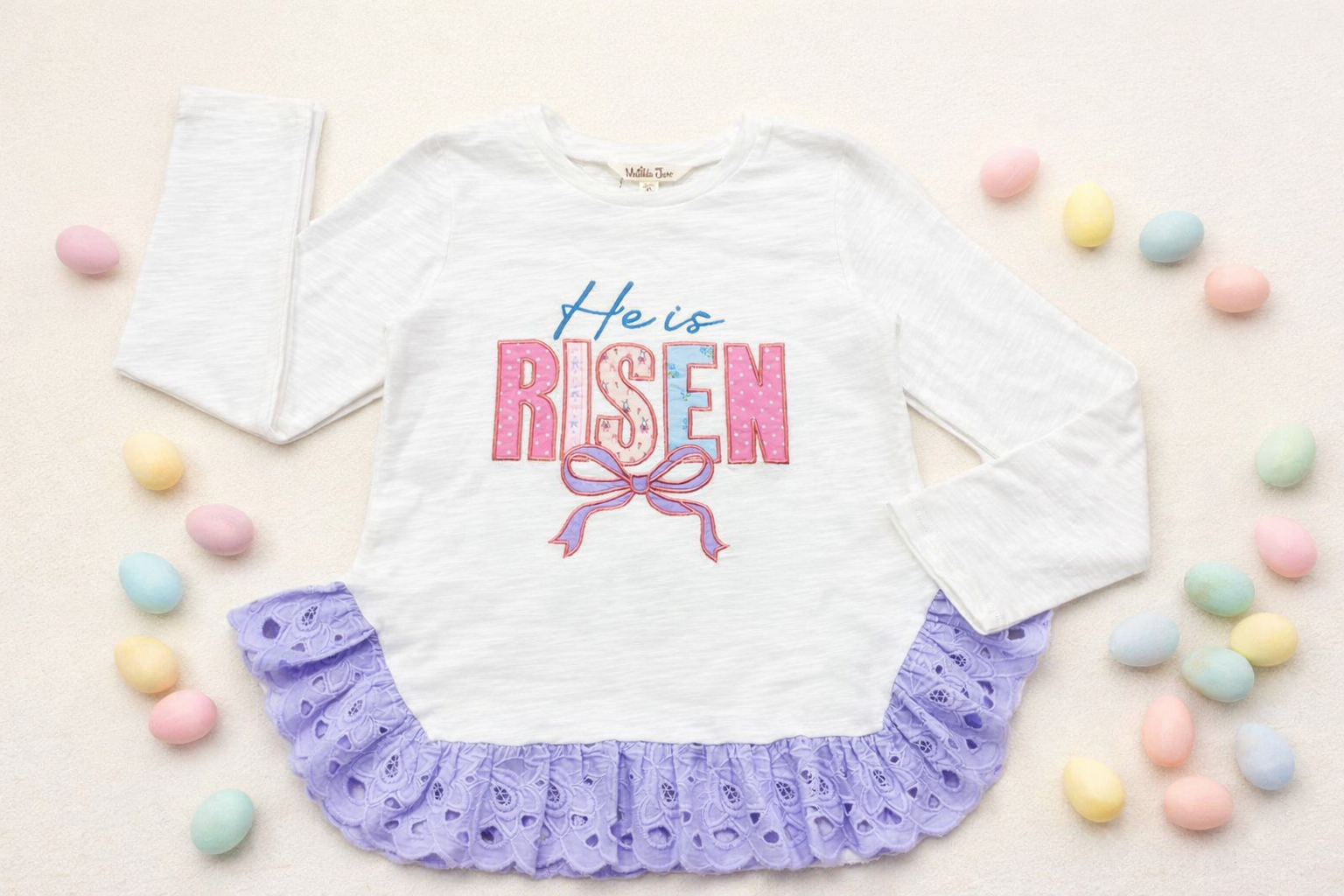 He is Risen Applique Ruffle Tee (Pre-Order)