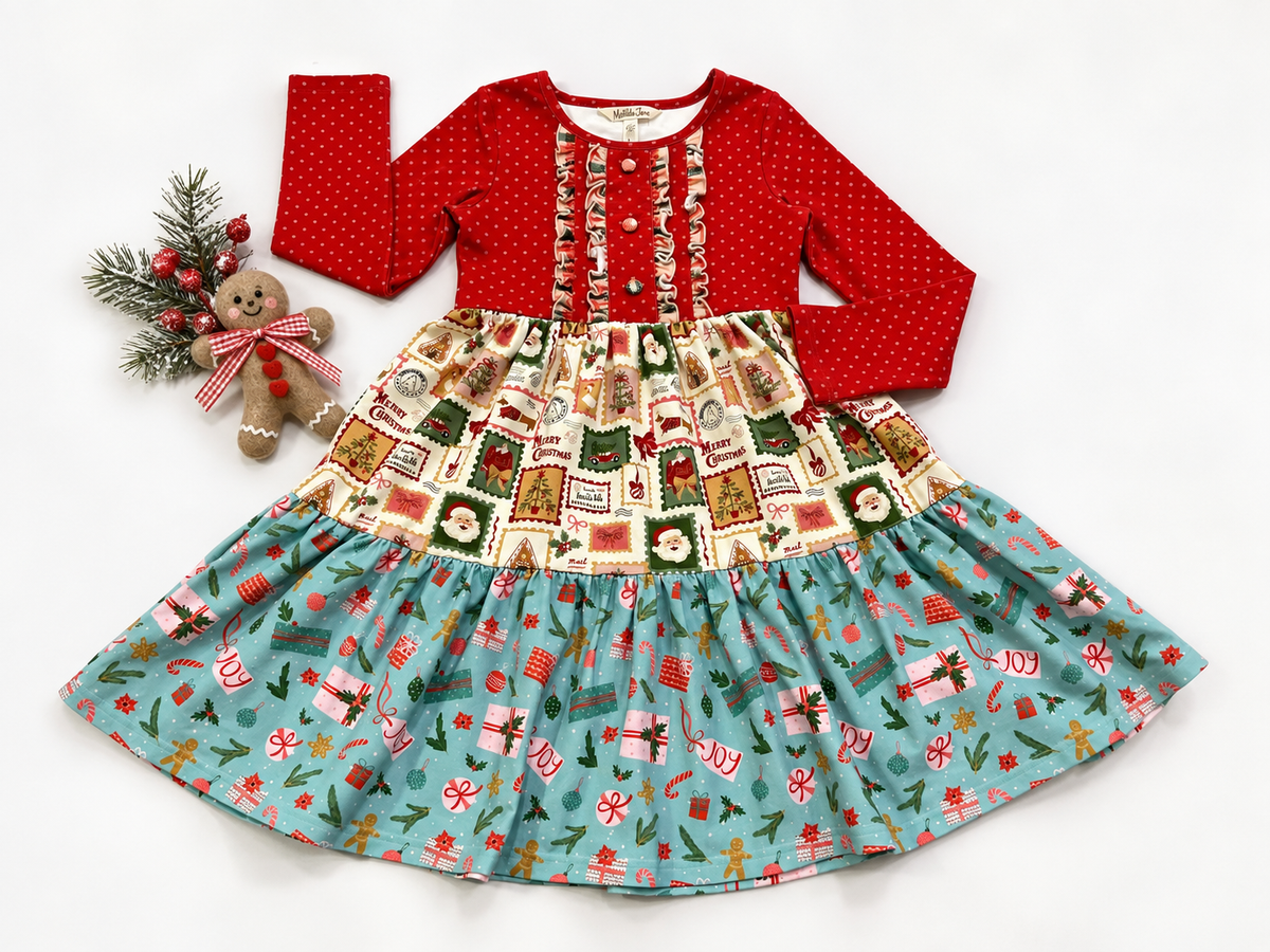 Letters to Santa Panel Dress (Pre-Order)