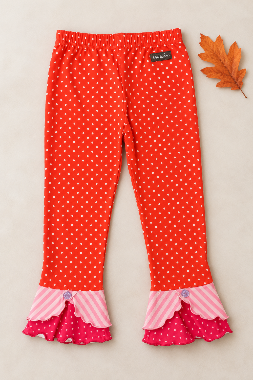 Marigold Meander Scrappy Leggings (Red)