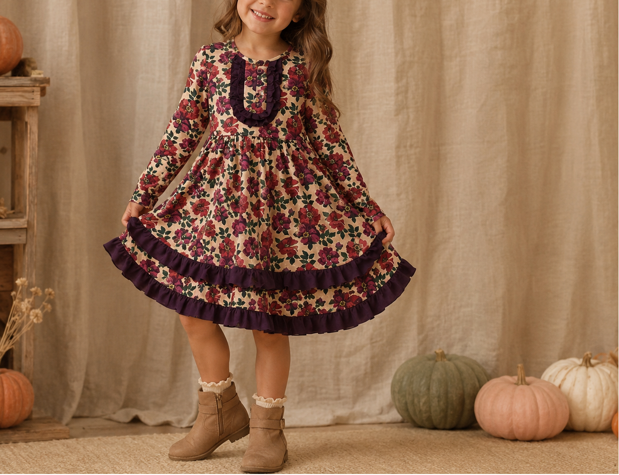 Cranberry Cottage Ruffle Dress (Pre-Order)