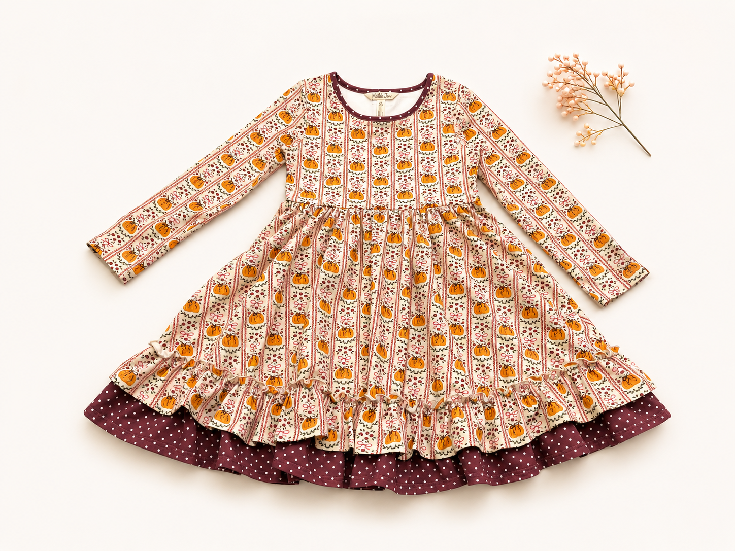 Pumpkin Kisses Ruffle Dress (Pre-Order)
