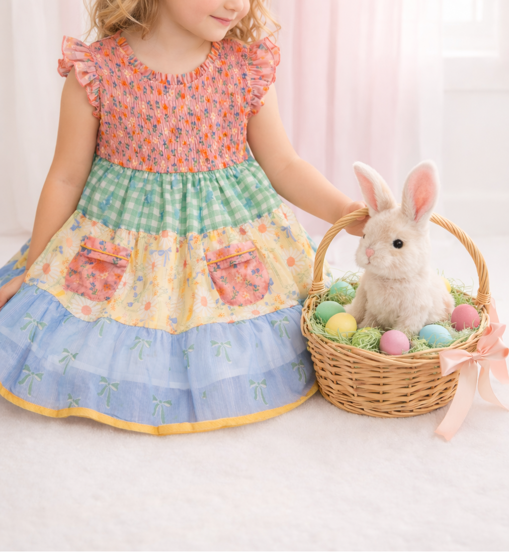 Patchwork Picnic Shimmer Dress (Pre-Order)