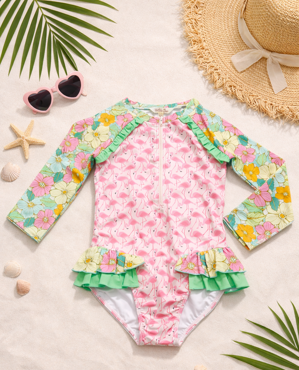Rash Guard Swimsuit | Flamingo Fiesta (Pre-Order)