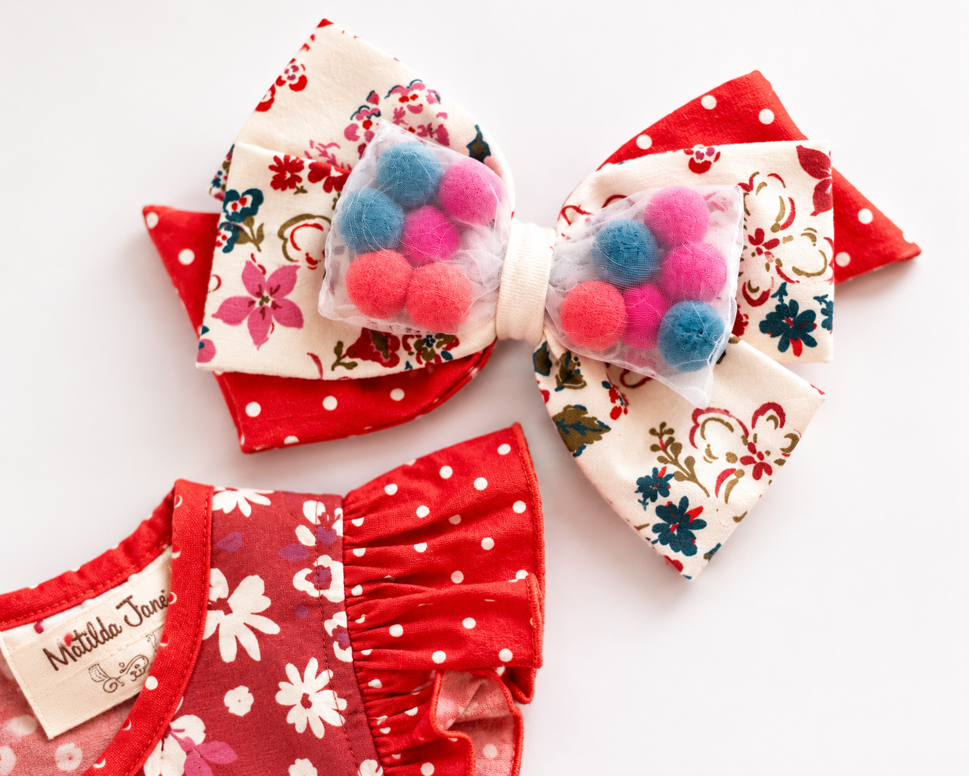 Tinselberry Lane Pom Pom Bow