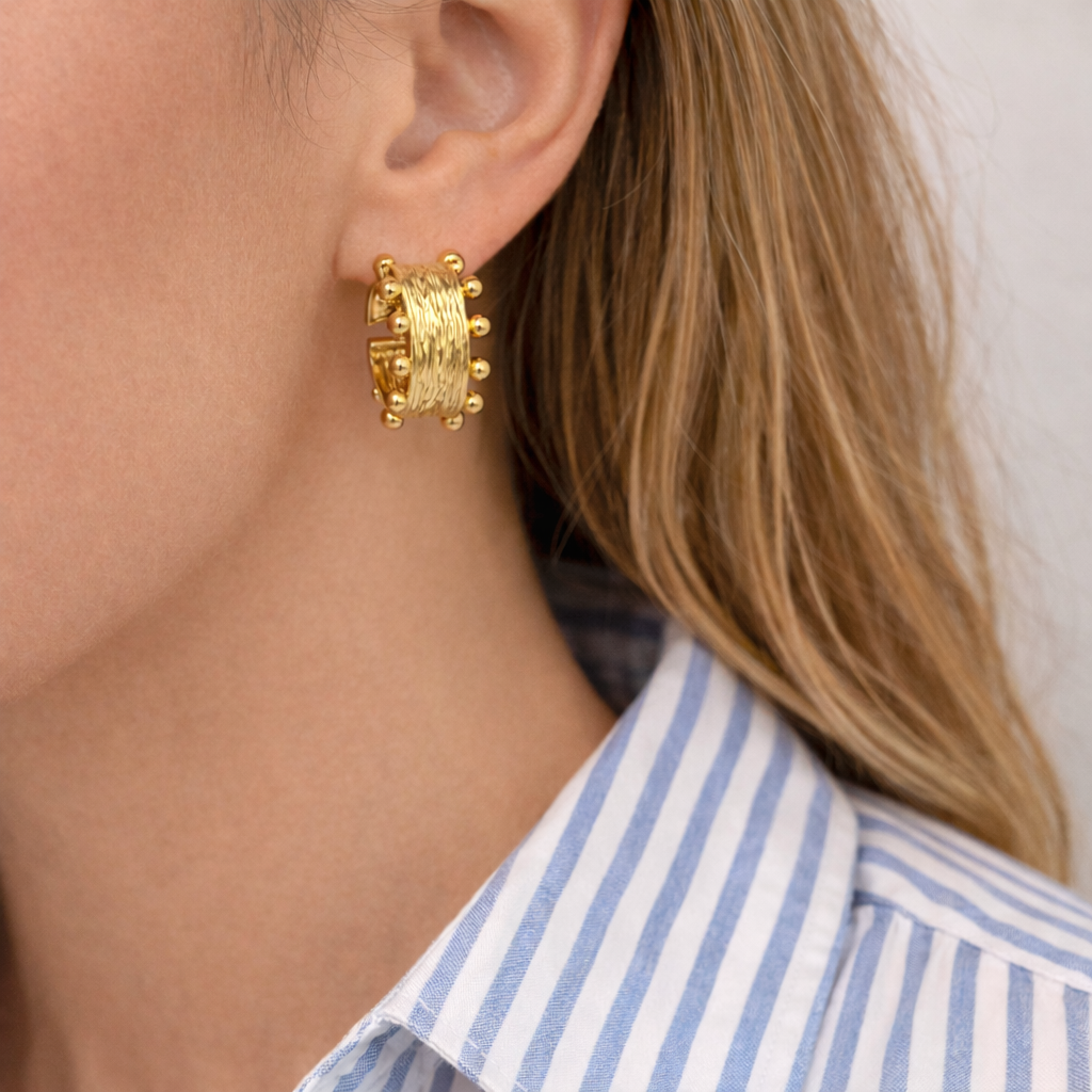 Golden Crown Hoops