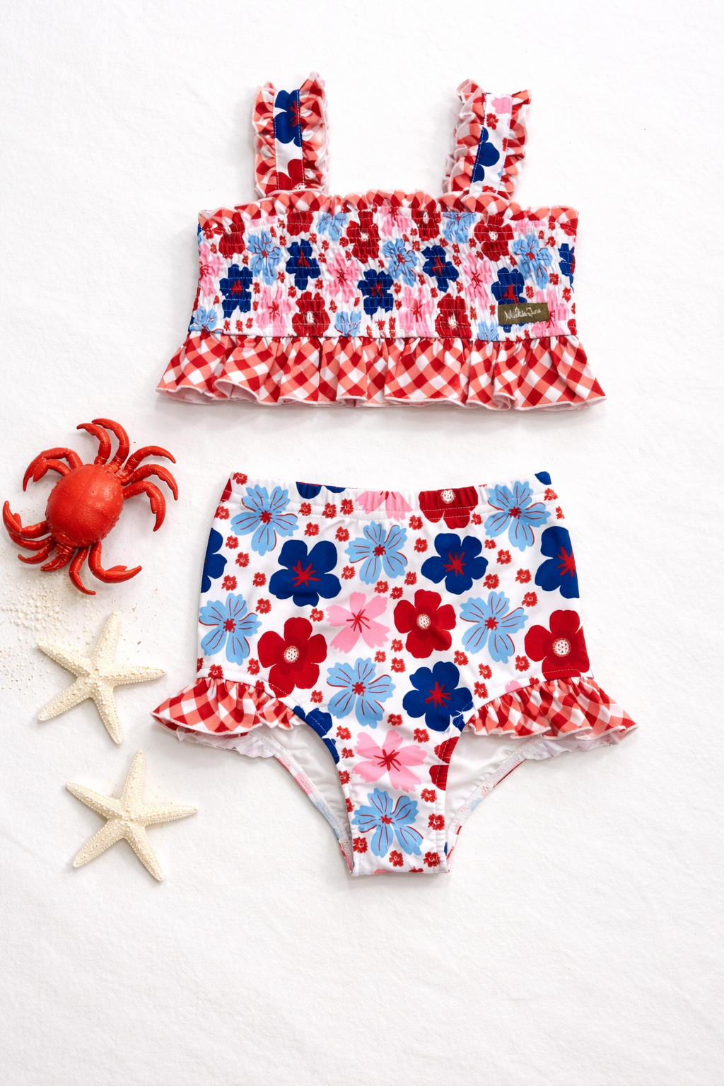 Smocked Swimsuit | Americana Blossom Parade (Pre-Order)